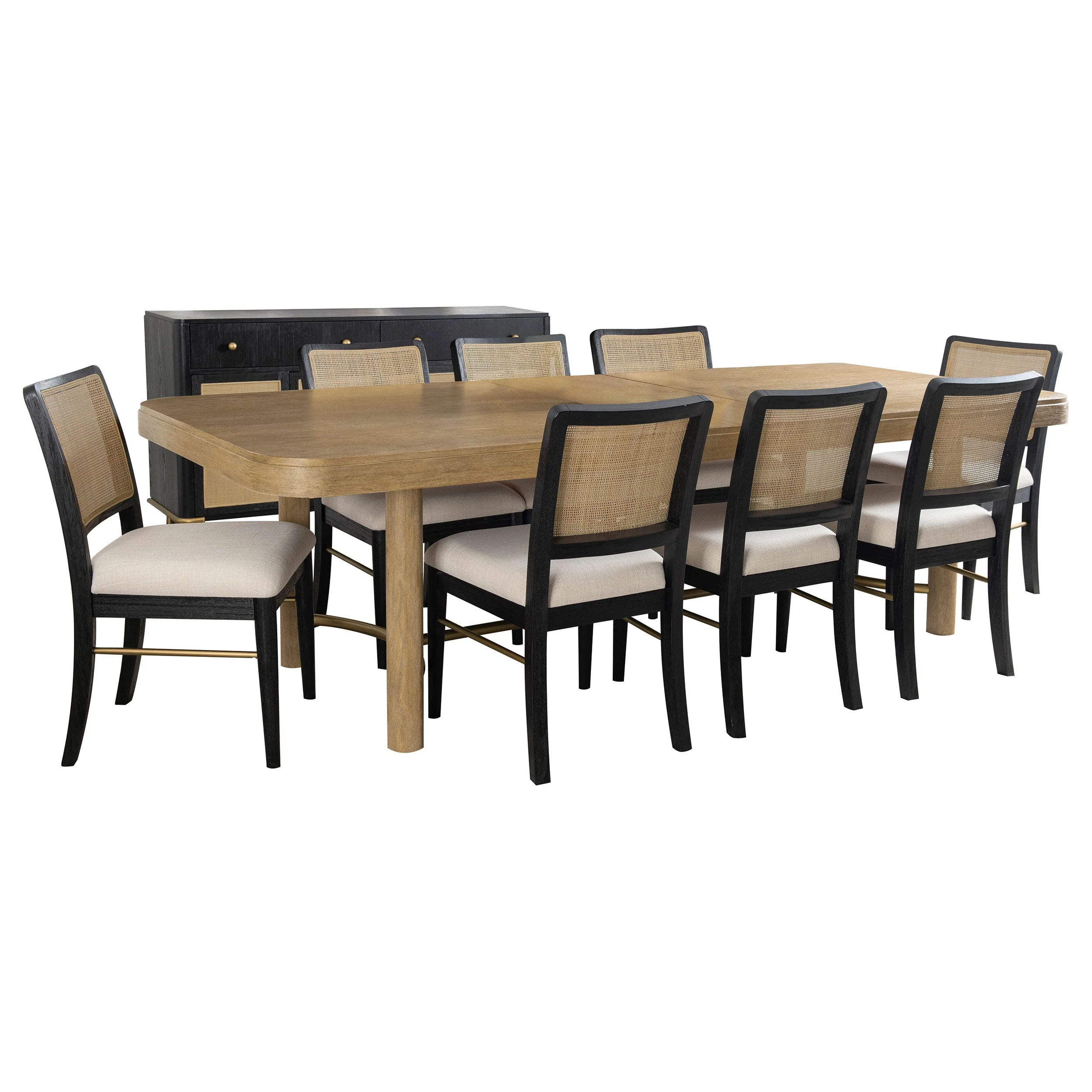 Arini  Extension Leaf Dining Table Set Black