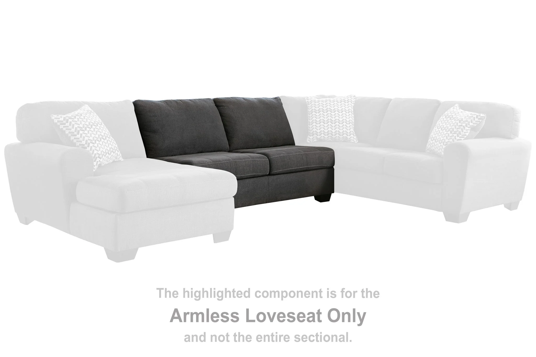 Ambee - Armless Loveseat - Slate