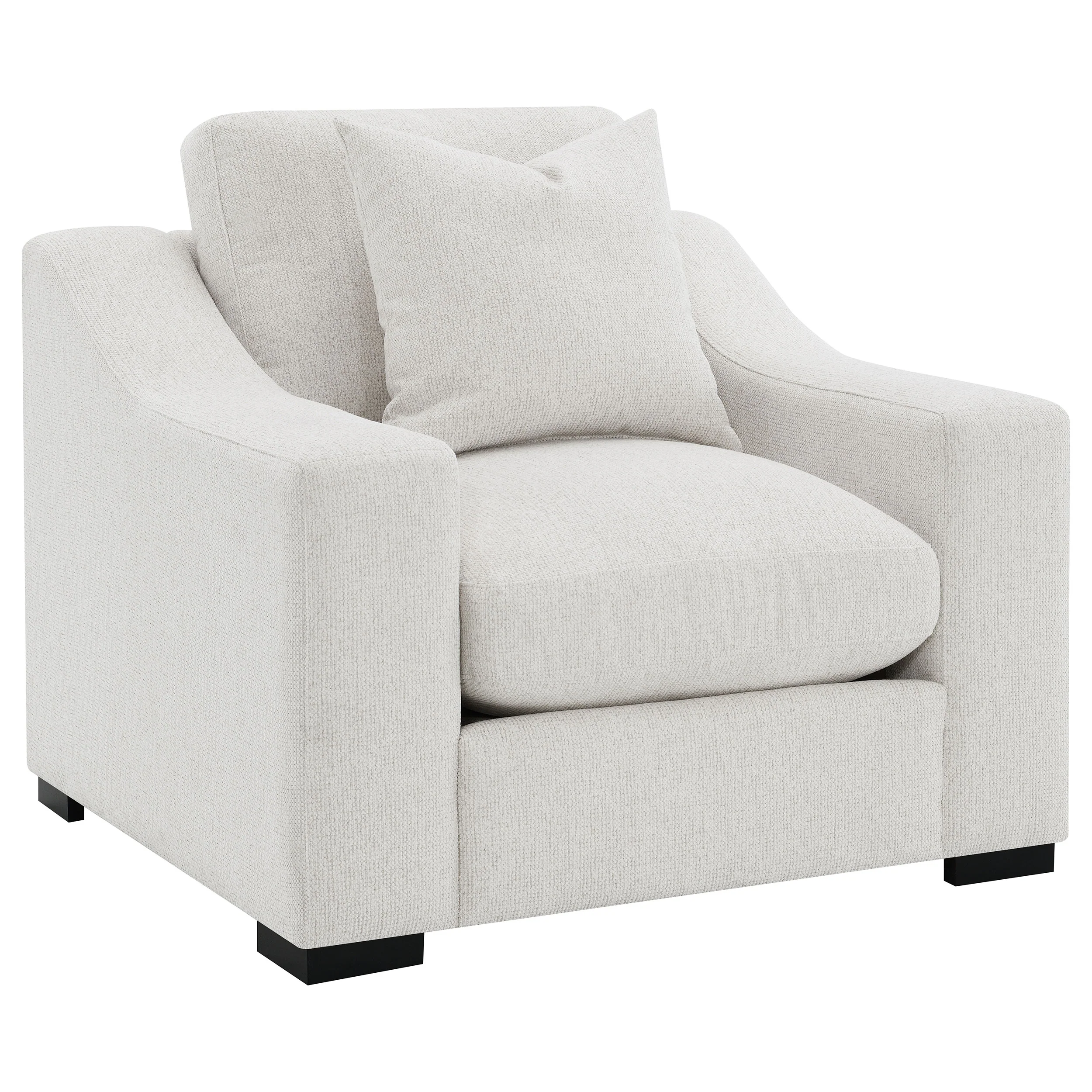 Ashlyn Fabric Upholstered Track Arm Accent Chair Sand