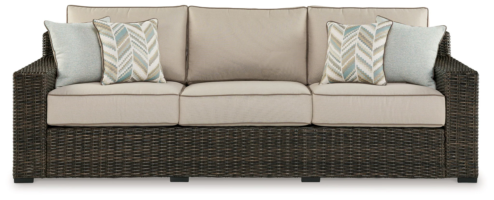 Coastline Bay - Sofa With Cushion - Brown