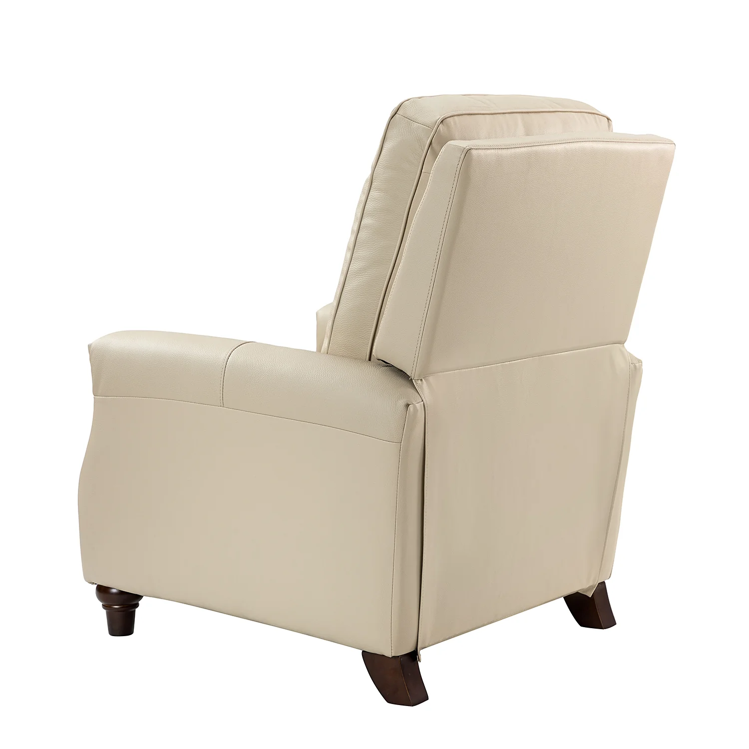 Amil Genuine Leather Recliner in Beige