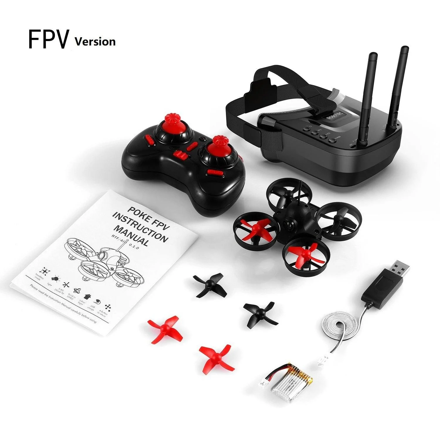 716 PoKe Micro FPV Mini RC Quadcopter Drone - 360 Degree Flip 5.8G 25mW AIO Camera Headless Mode One Key Return Indoor