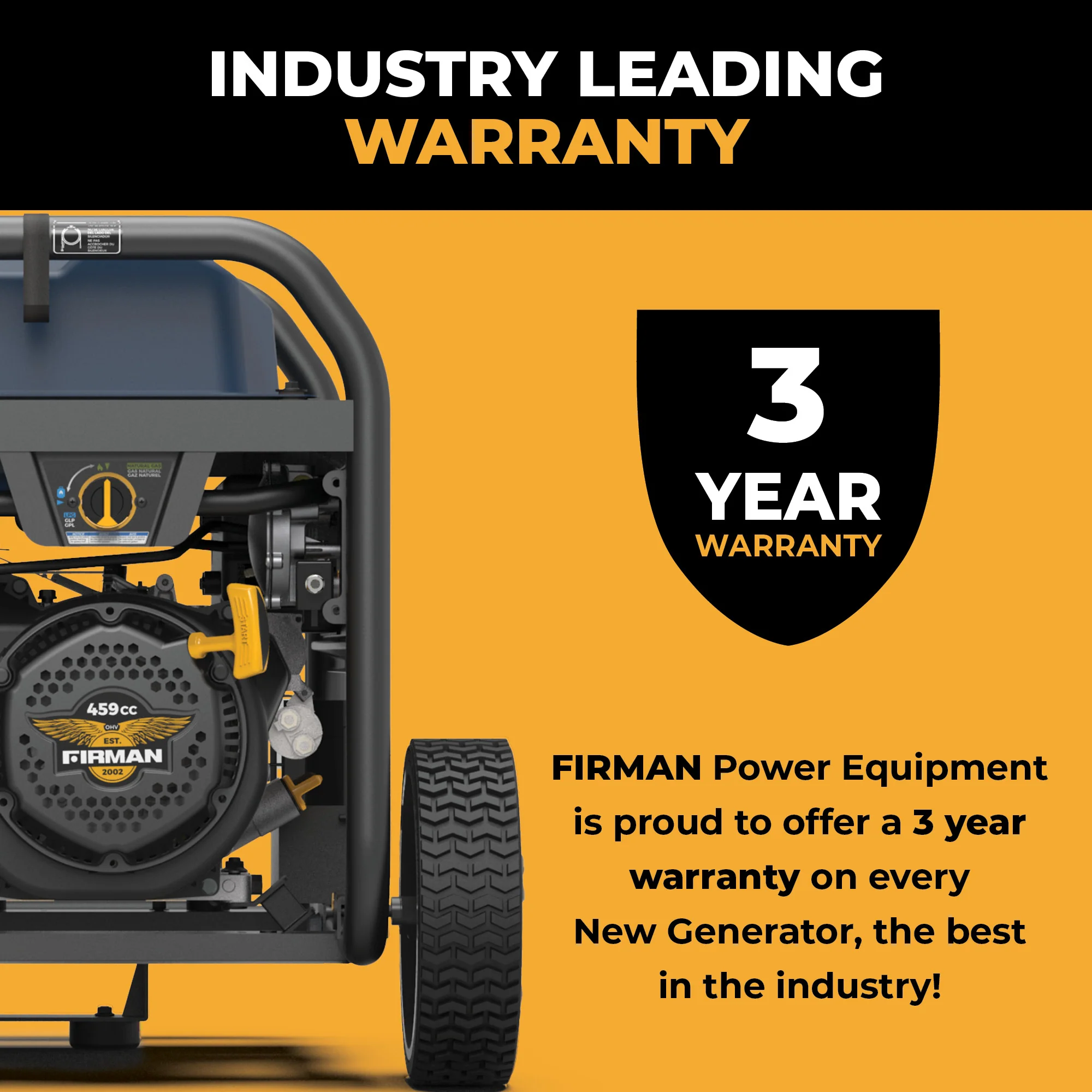 Tri Fuel Portable Generator 11400W Electric Start 120V/240V with CO Alert