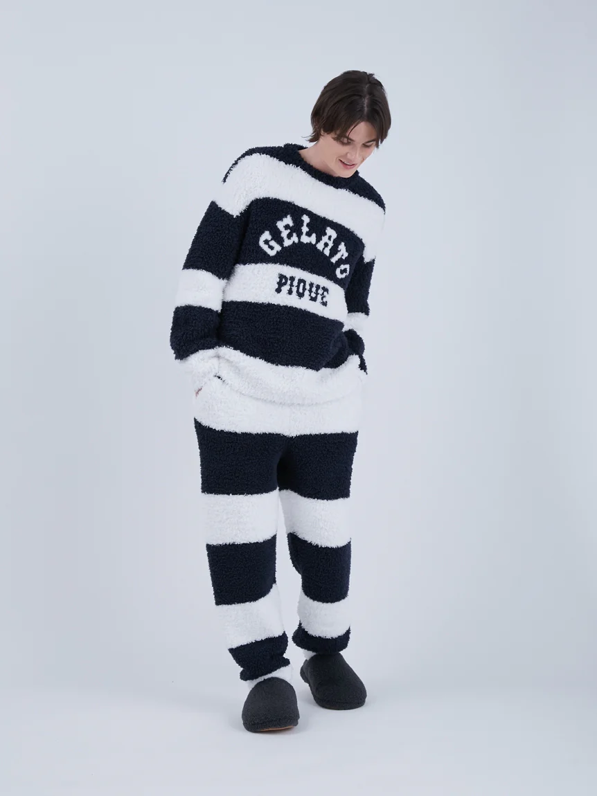 Sustainable Double Striped Men's Lounging Fluffy Pajama Pants