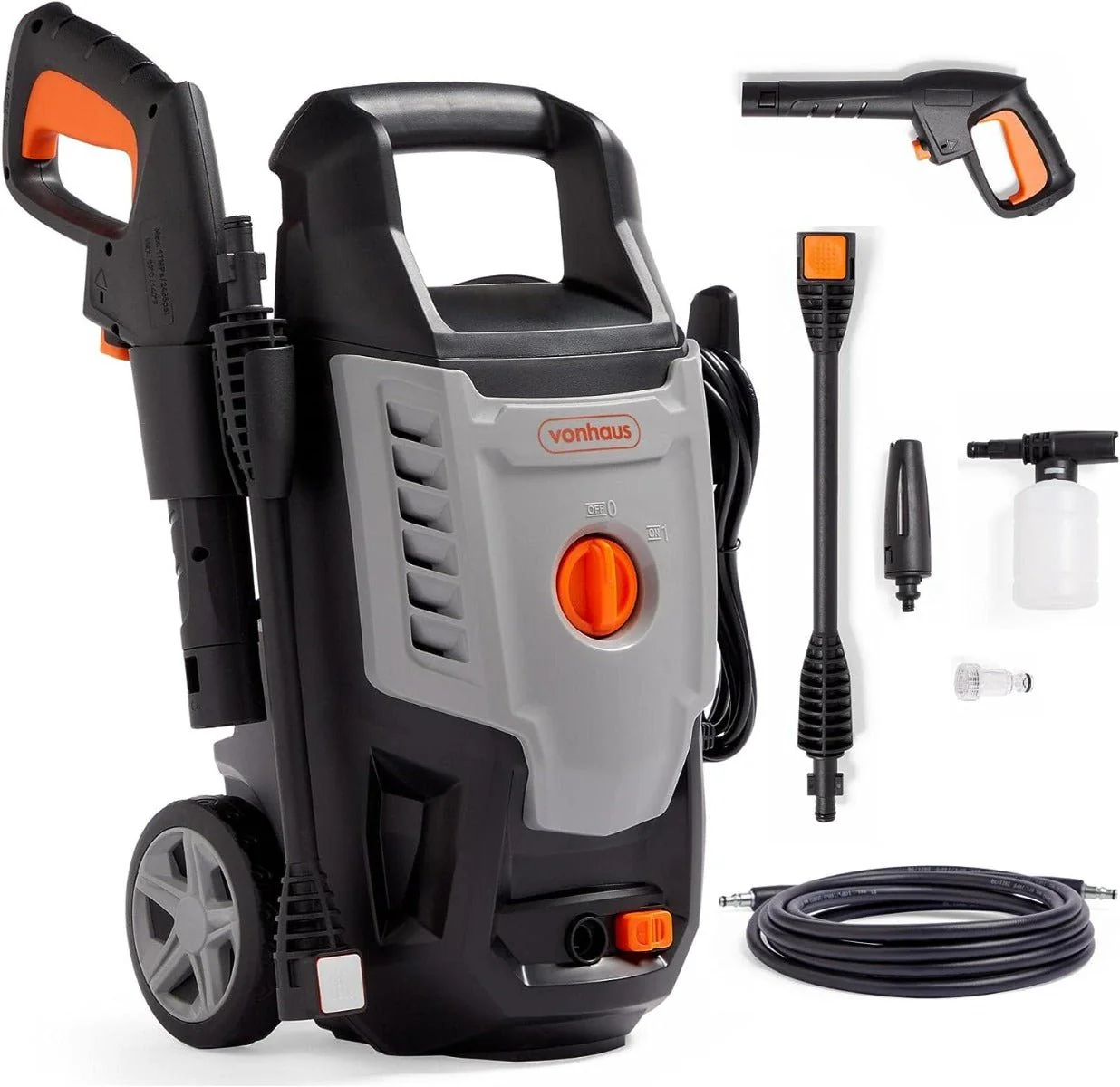 VonHaus 220 volt high pressure washer 1600w portable with accessories and attachments 130 bar pressure 220v 240 volts