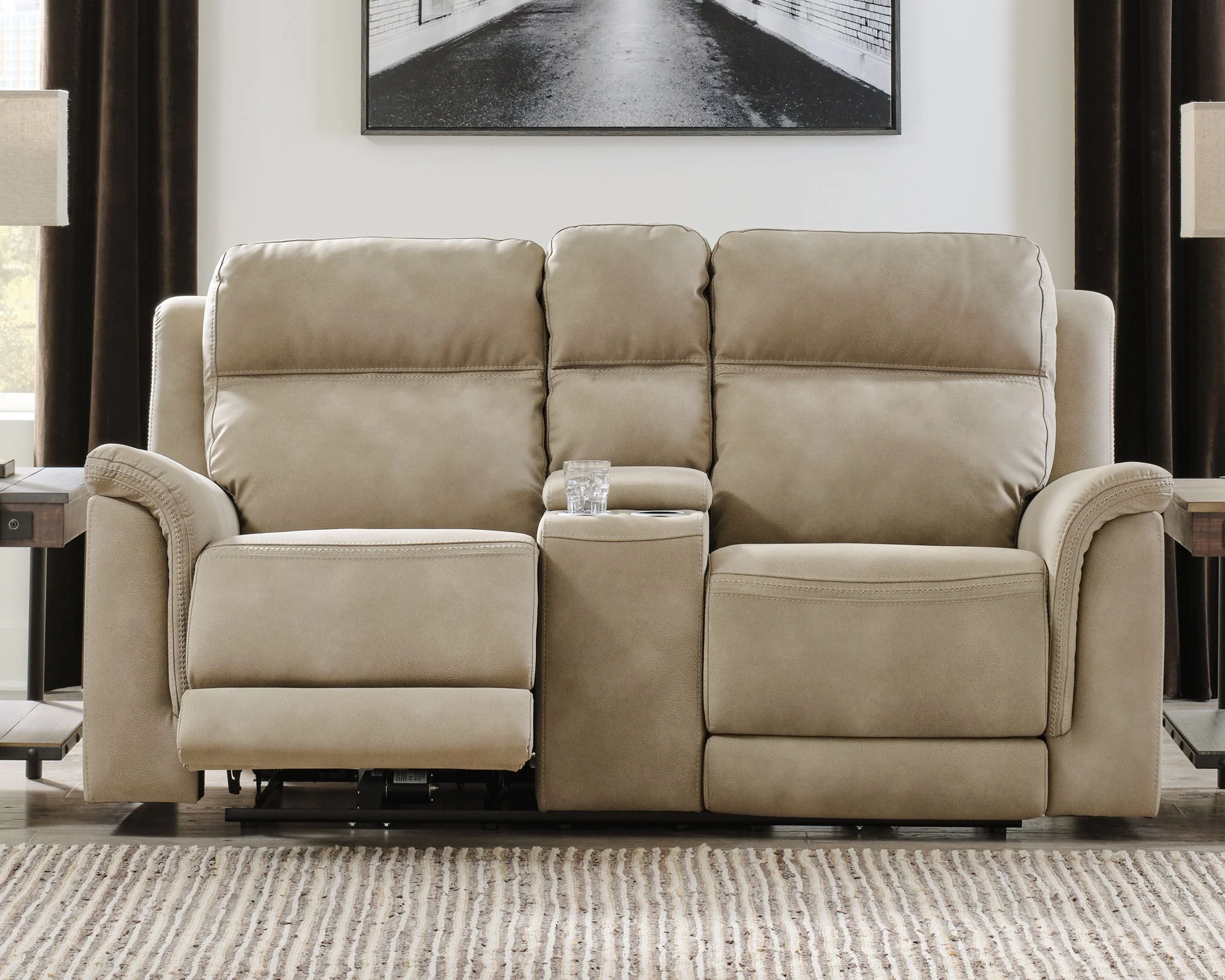 Next-Gen Durapella - Reclining Power Loveseat With Console