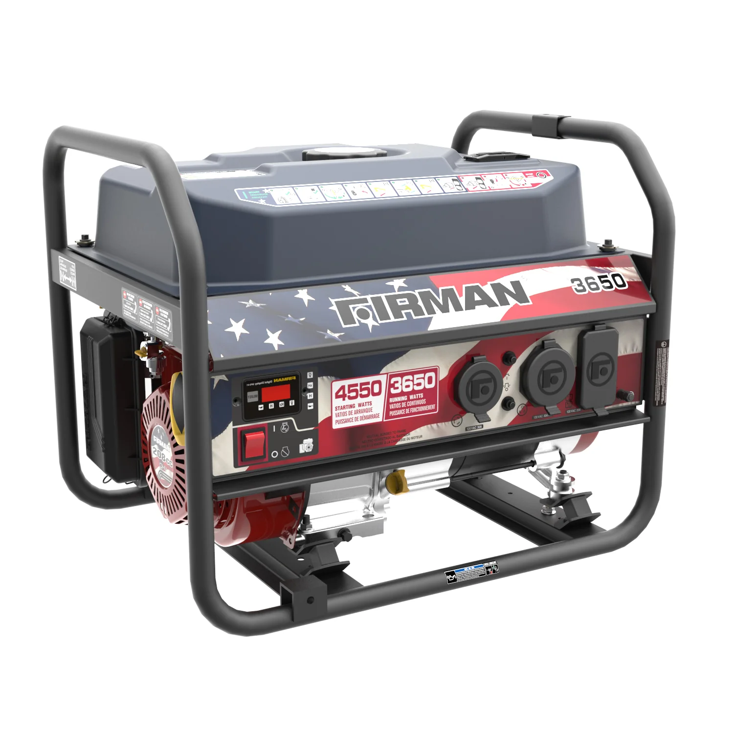 Gas Portable Generator 4550W Recoil Start 120V