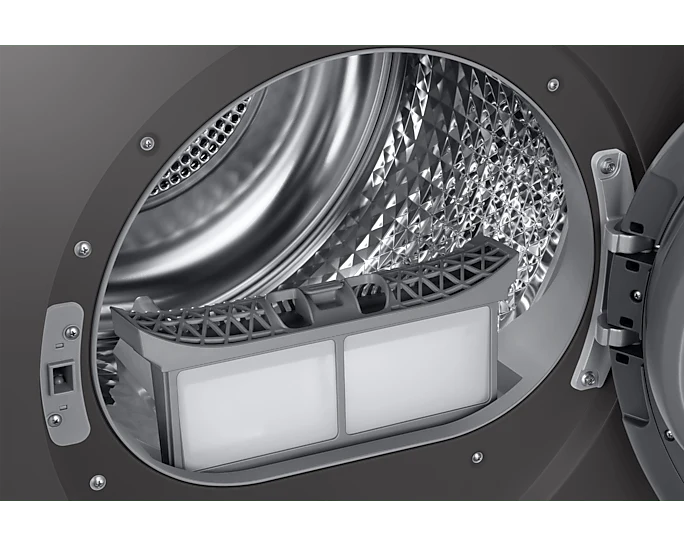 Samsung 220 volt 8KG Dryer Silver Graphite Heat Pump Ventless Self Condensing DV80T5220A-220v-SGR 220v 240 volts 50 hz