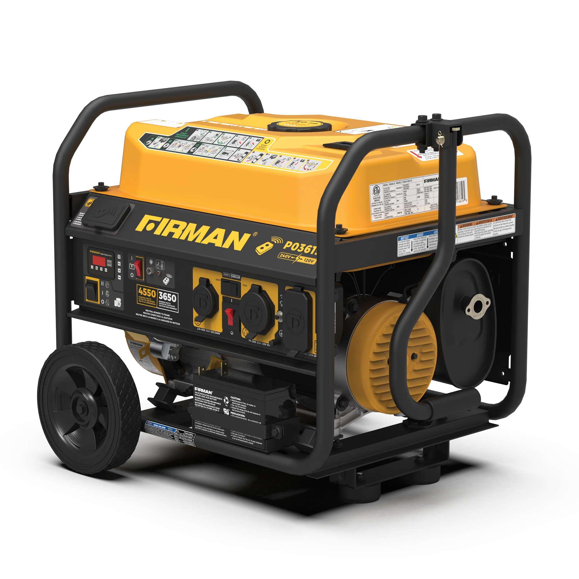 Gas Portable Generator 4550W Remote Start 120/240V