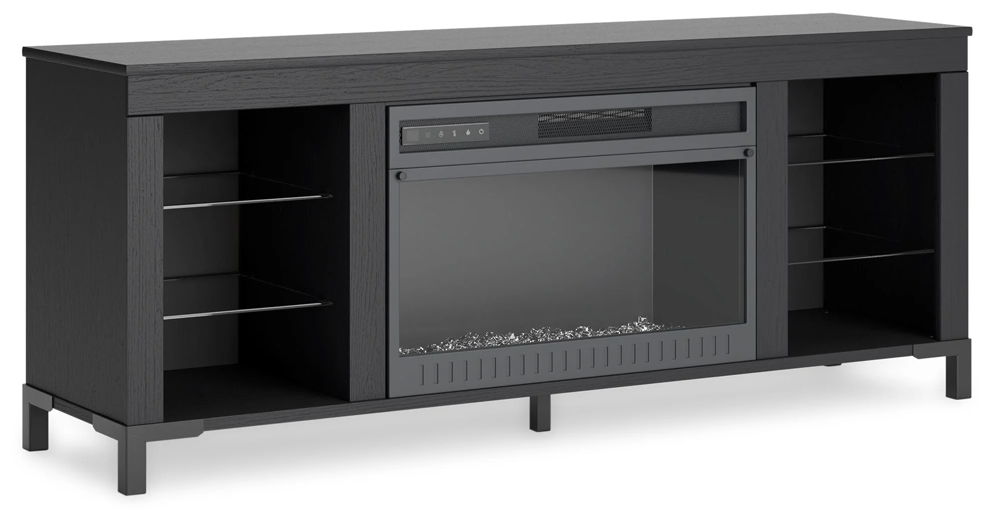 Cayberry - TV Stand With Fireplace - Black