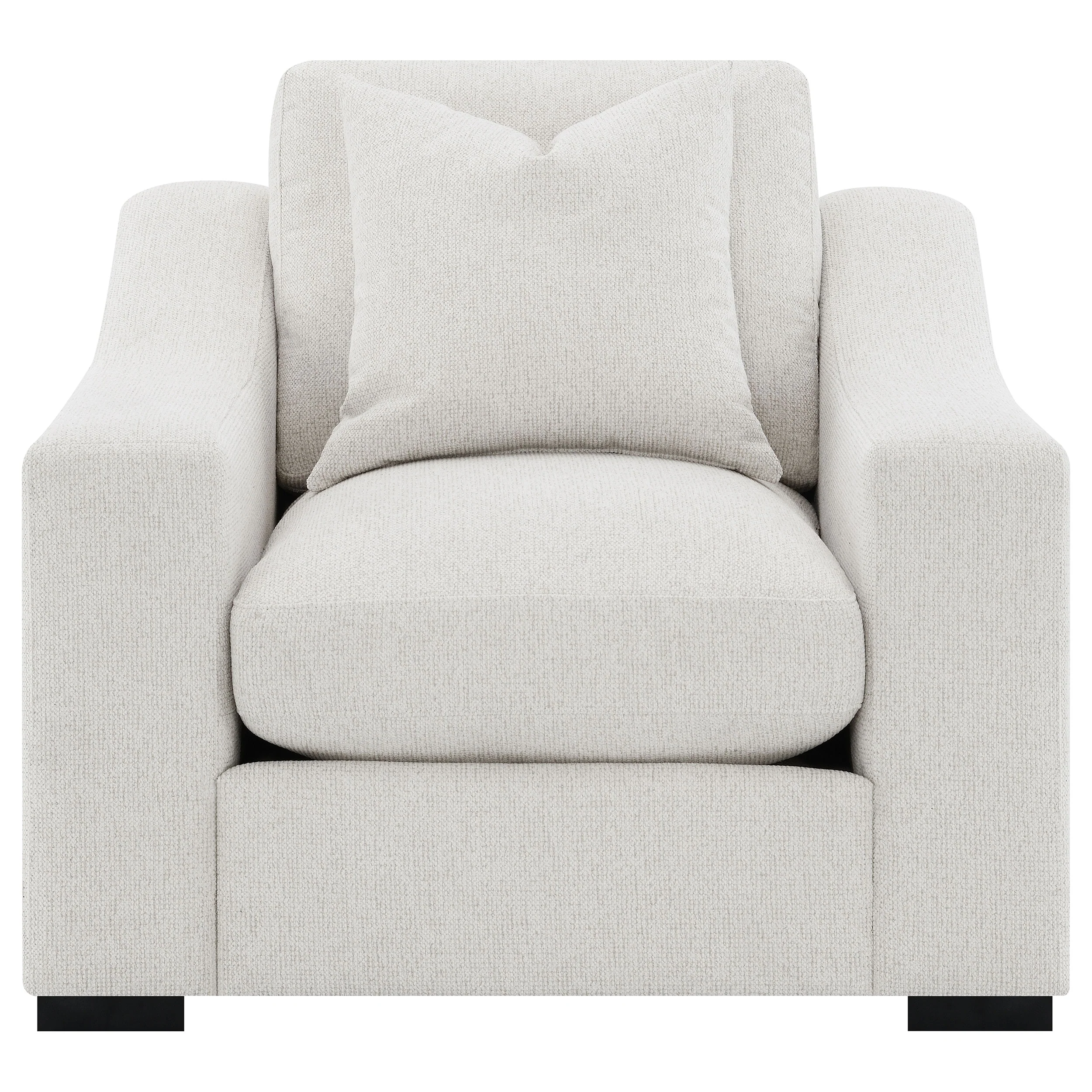 Ashlyn Fabric Upholstered Track Arm Accent Chair Sand