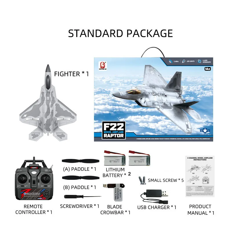BM22 F22 Fighter 2.4G 4CH Large Fixed-wing Remote Control Airplane Electric Foam Model