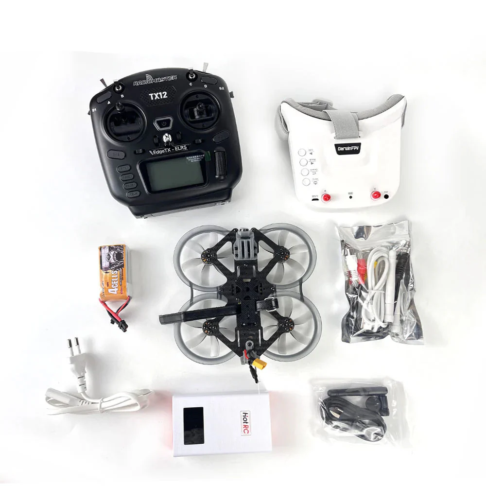 DarwinFPV CineApe 25 RTF Analog 3-Inch FPV Drone Kit – 4S 850mAh, TX12 ELRS, VR009 Goggles