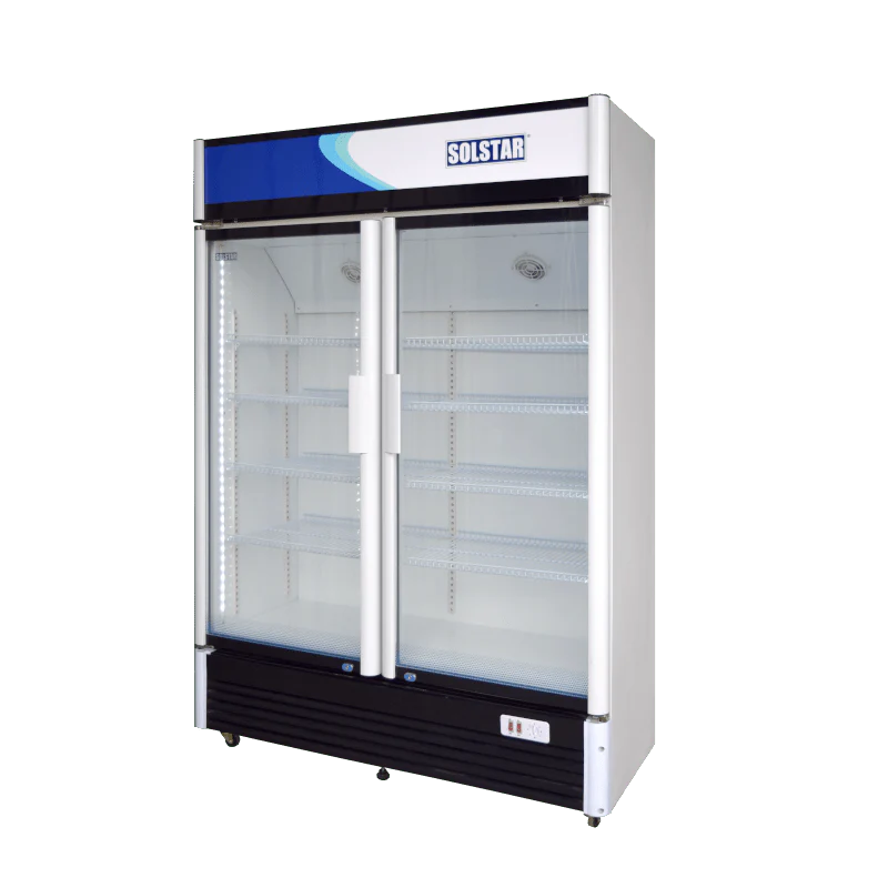 Dynastar VC9000AWHVSS  Two door commercial refrigerator 220 volt glass door 708 liter Vertical Cooler fridge 220v 240 volt 50 hz