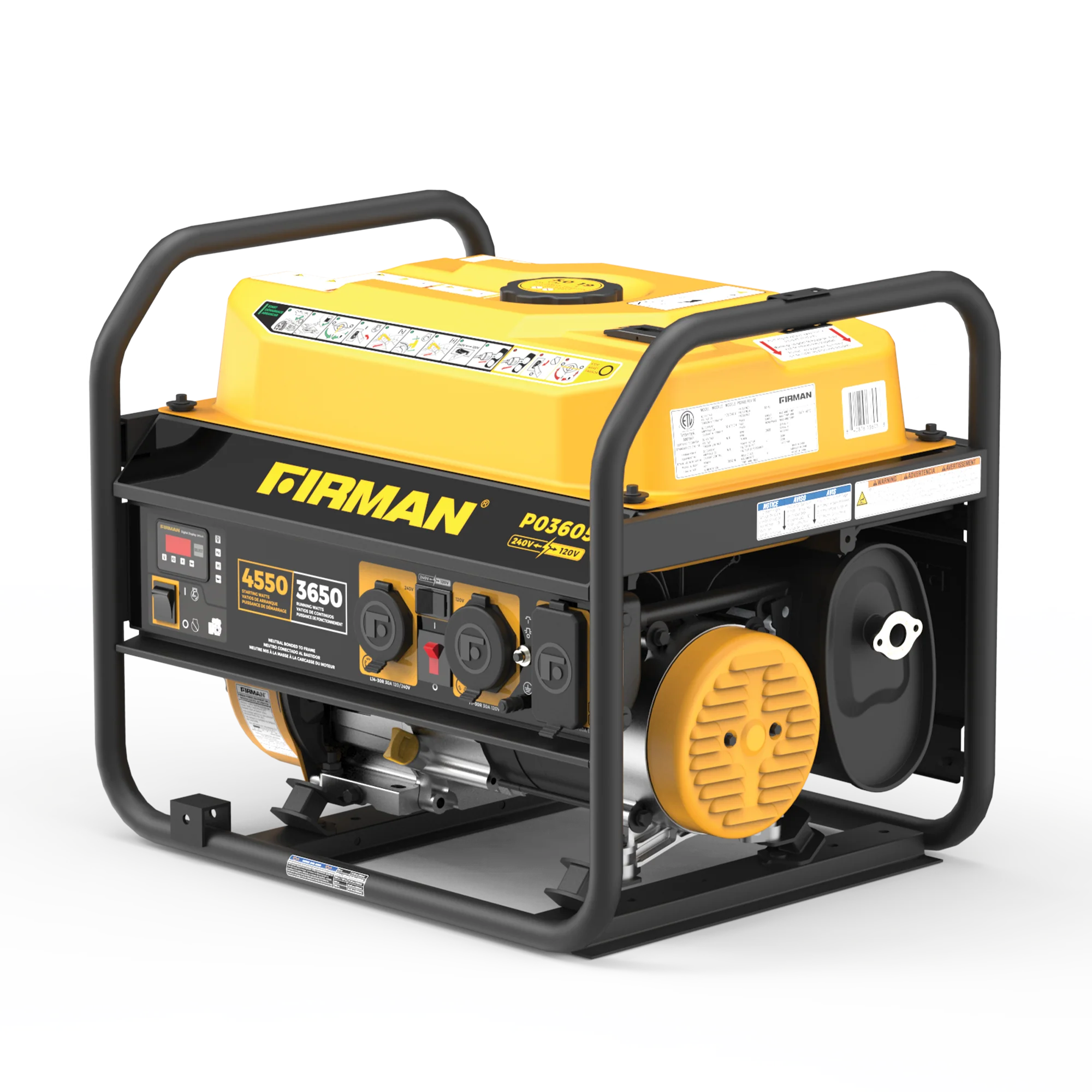 Gas Portable Generator 4550W Recoil Start 120/240V