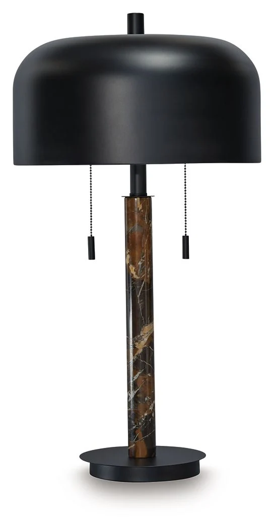 Alanbert - Metal Table Lamp - Brown / Black