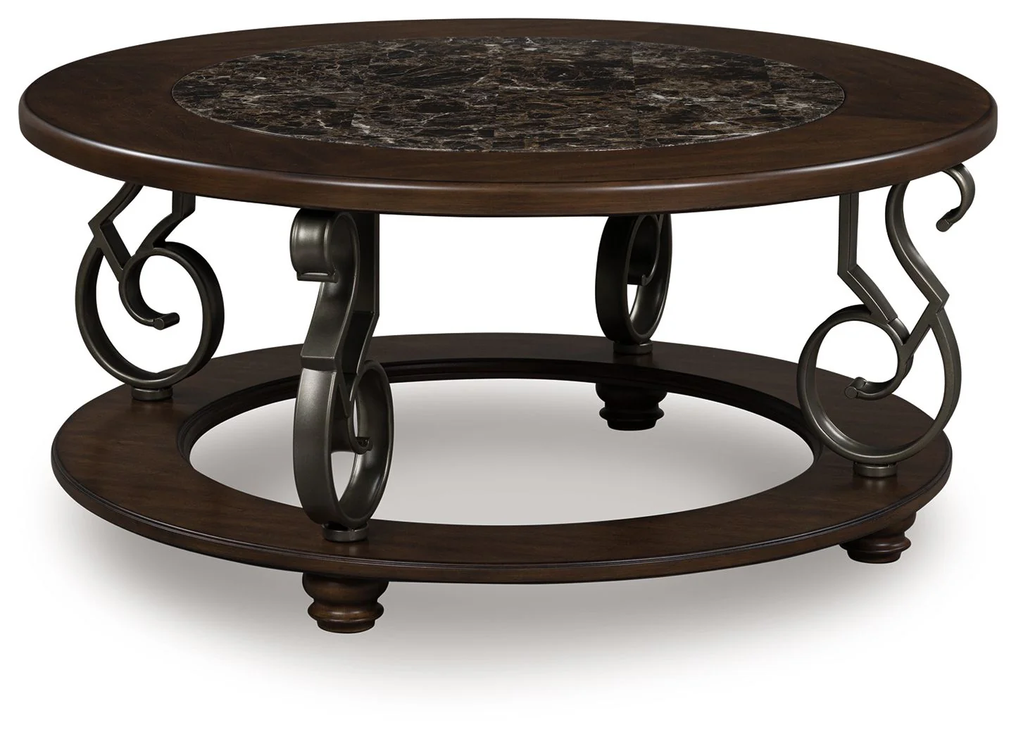 Frallyn - Round Cocktail Table - Dark Brown