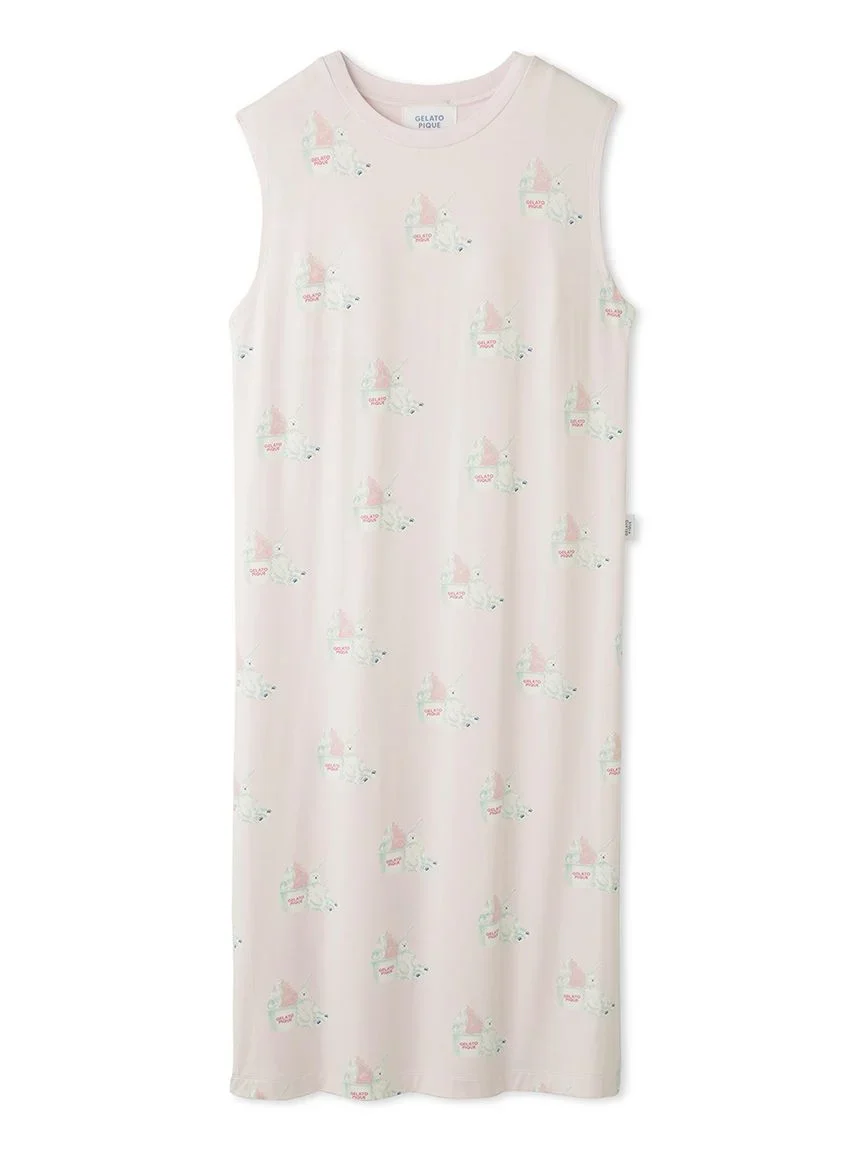 COOL Polar Bear Motif Sleeveless Maxi Dress
