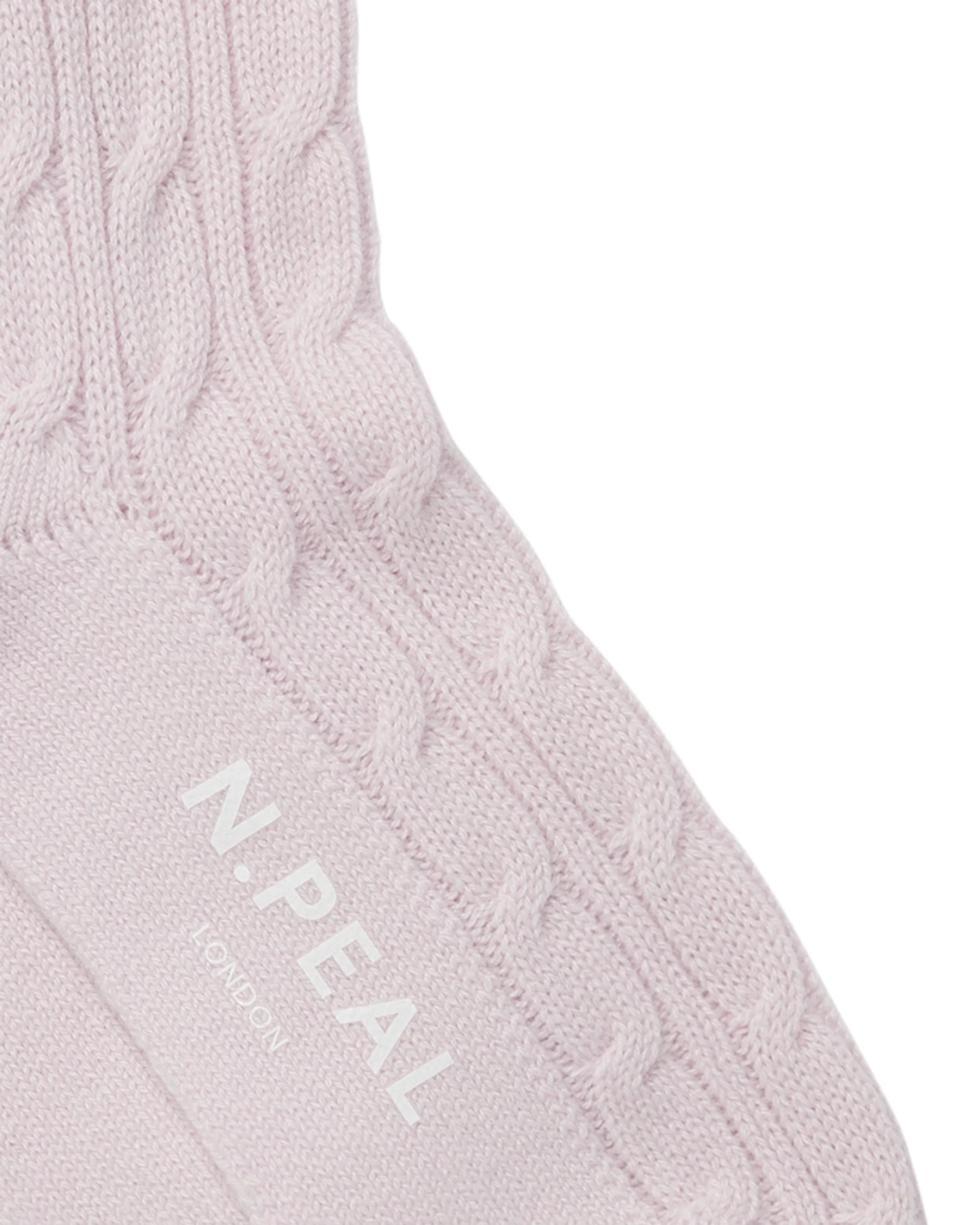 Women's Cable Cashmere House Socks Chalk Pink