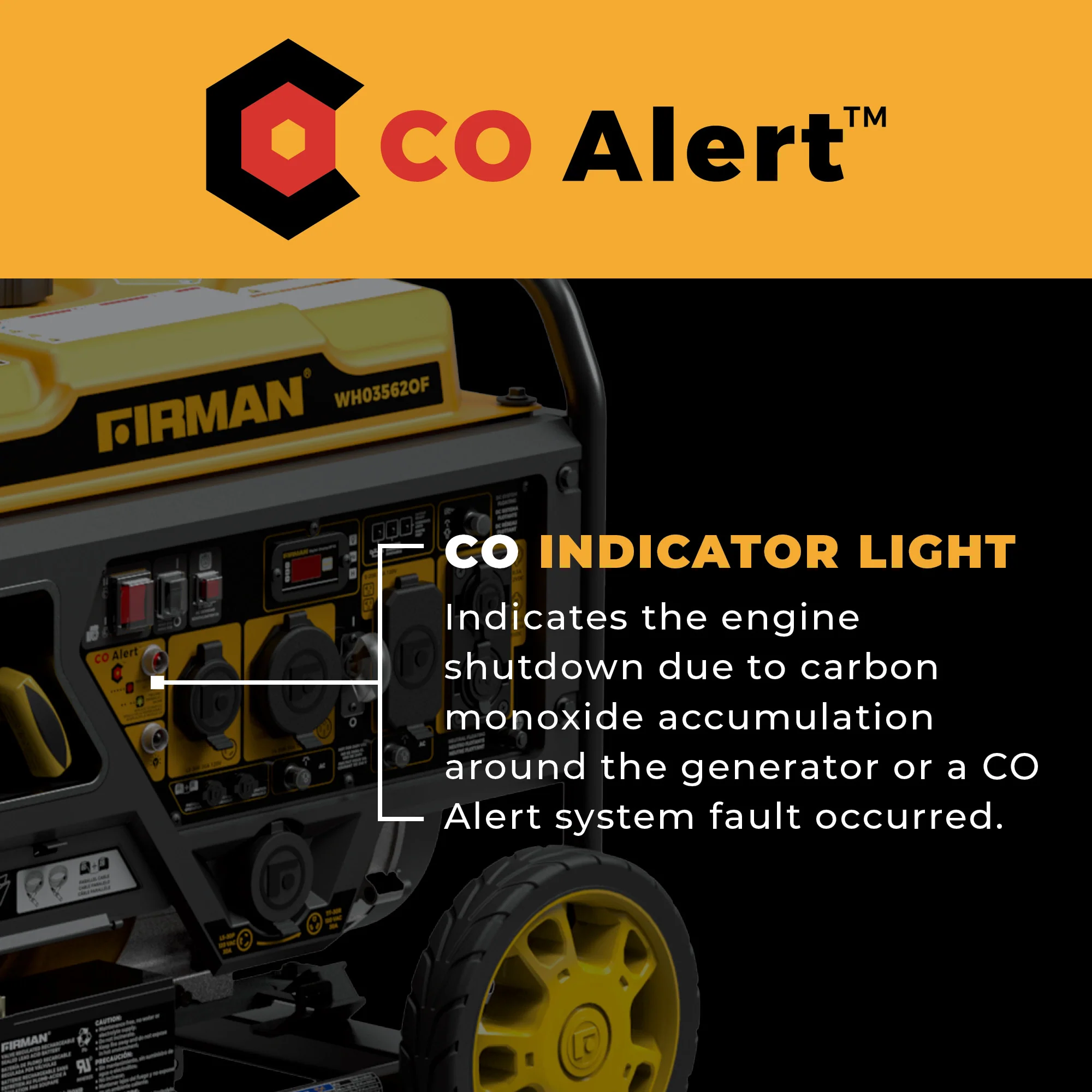Dual Fuel Open Frame Inverter 4400W Electric Start with CO ALERT