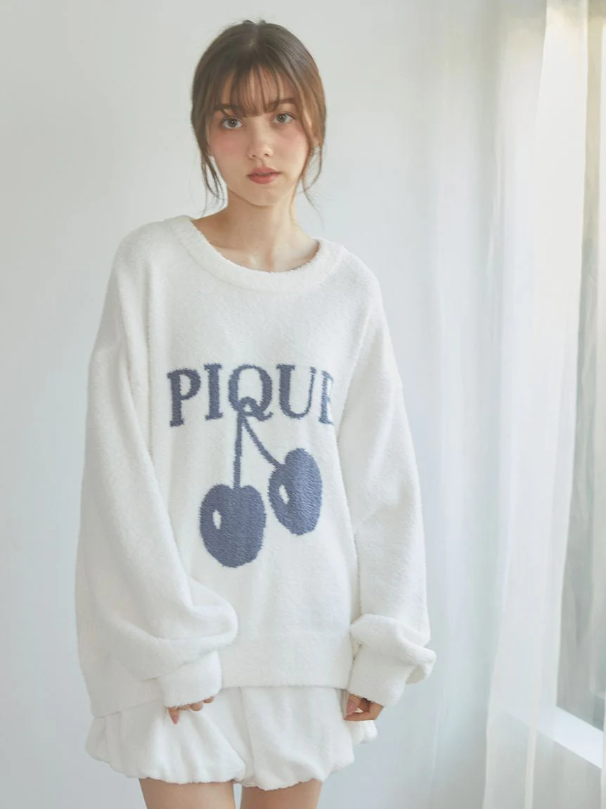 Baby Moco Cherry Jacquard Pullover Sweater