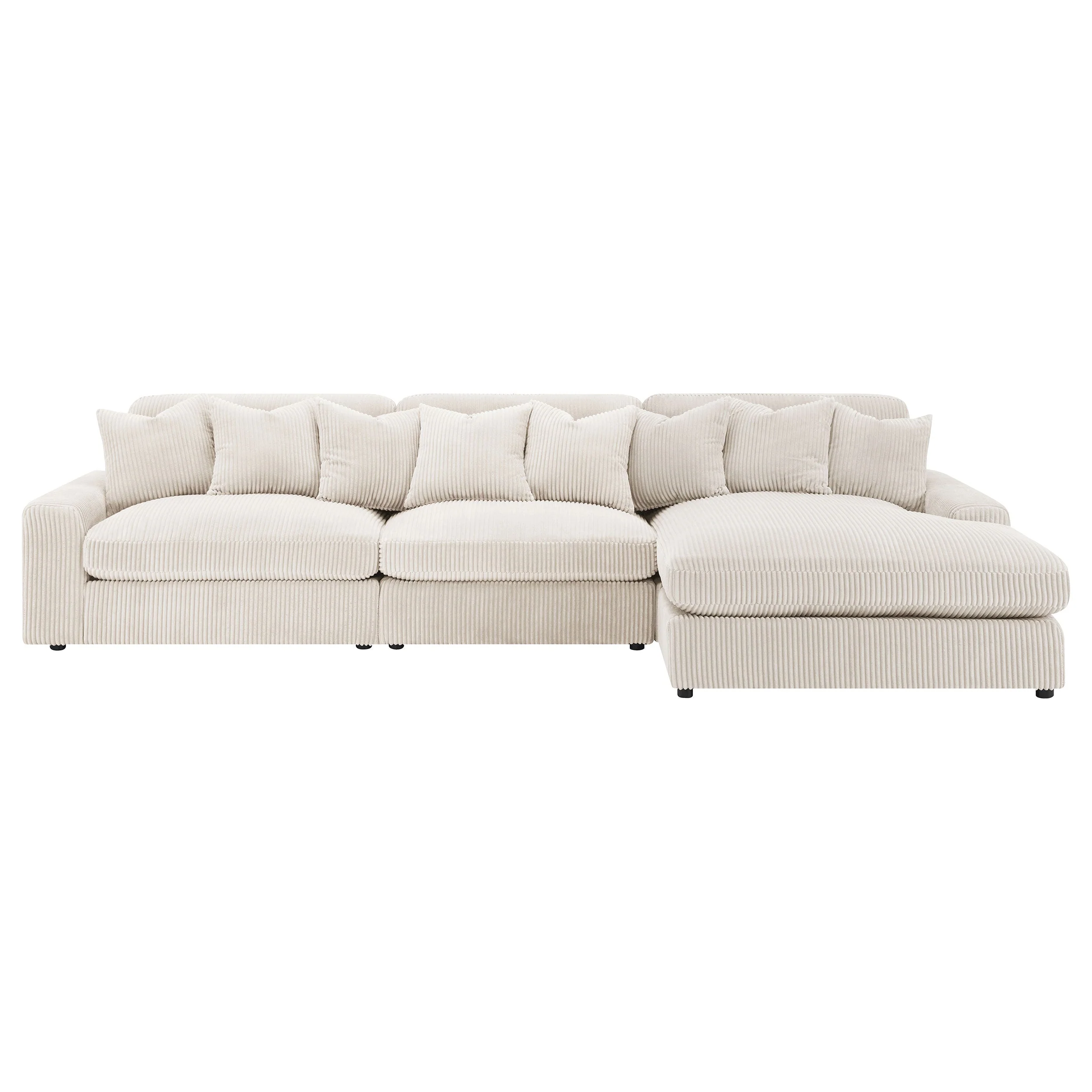 Blaine Upholstered Reversible Chaise Sectional Sofa Fog