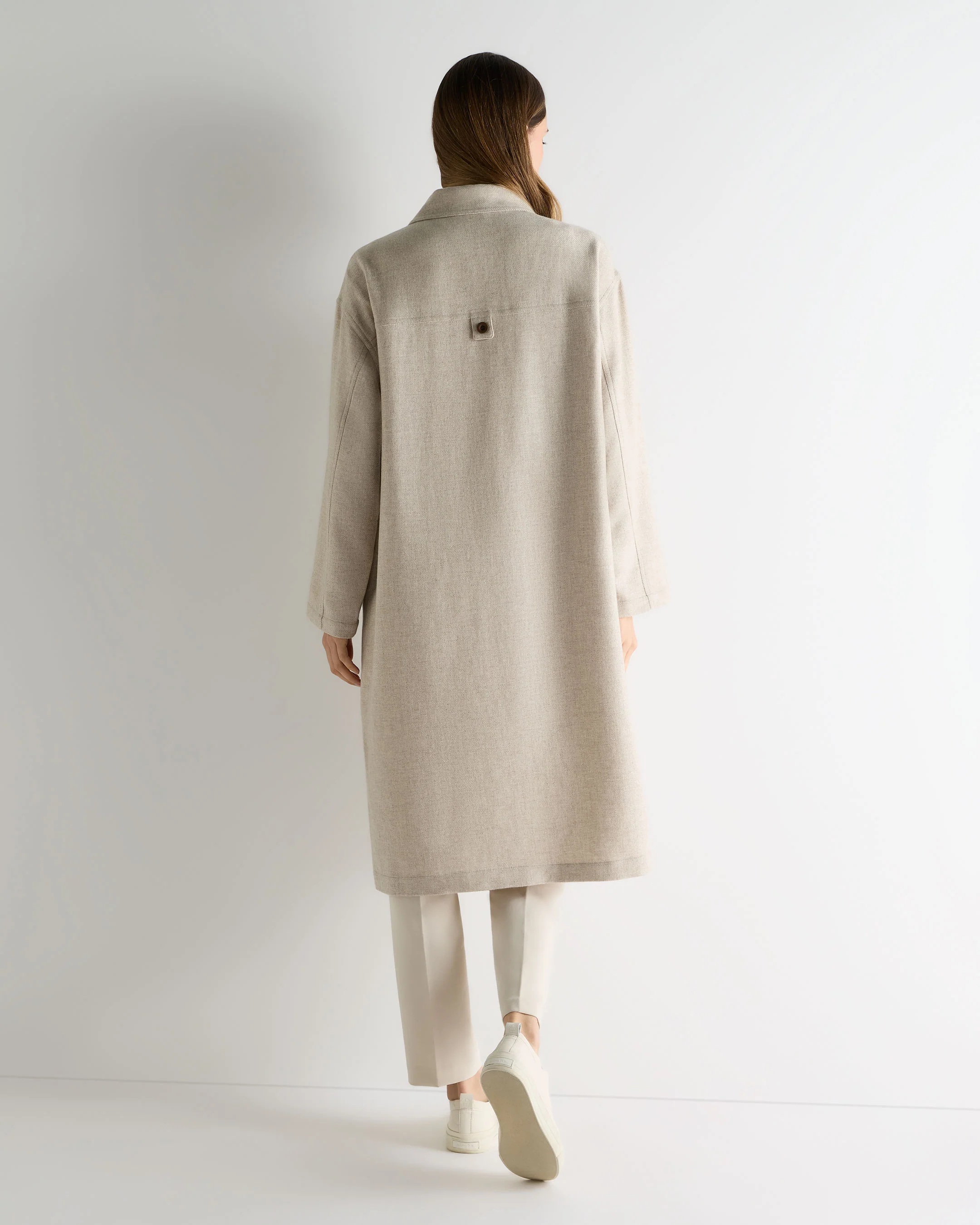 Women's Woven Cashmere Coat Beige Brown