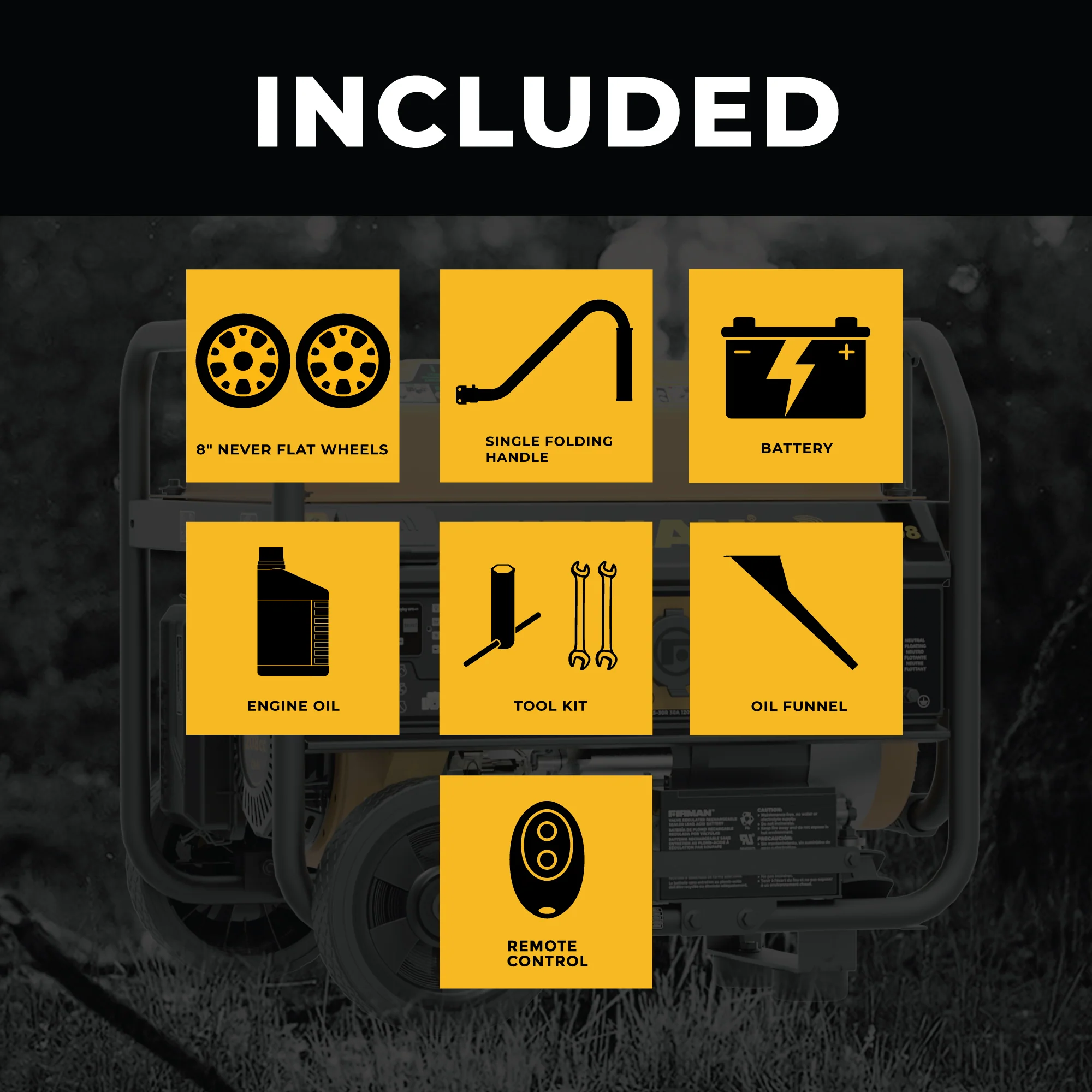 Gas Portable Generator 4550W  Remote Start 120V