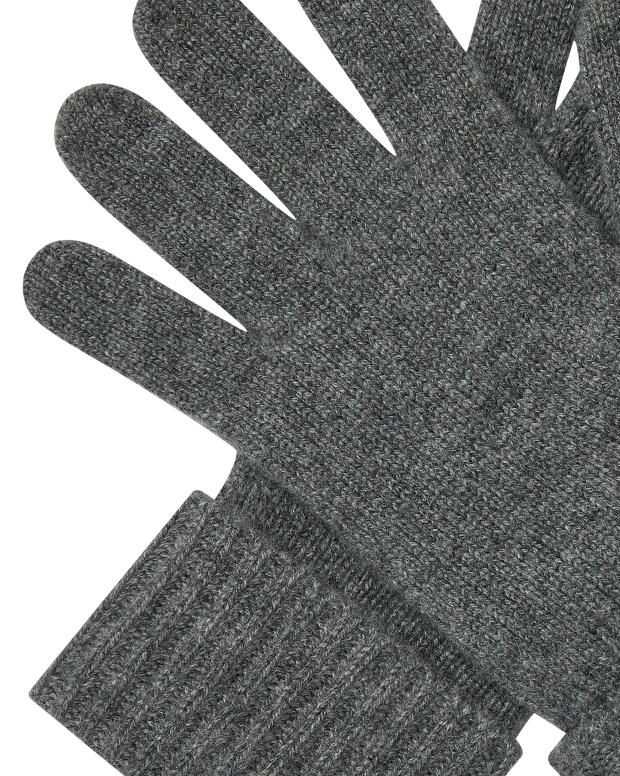Women's Ribbed Cashmere Gloves Elephant Grey