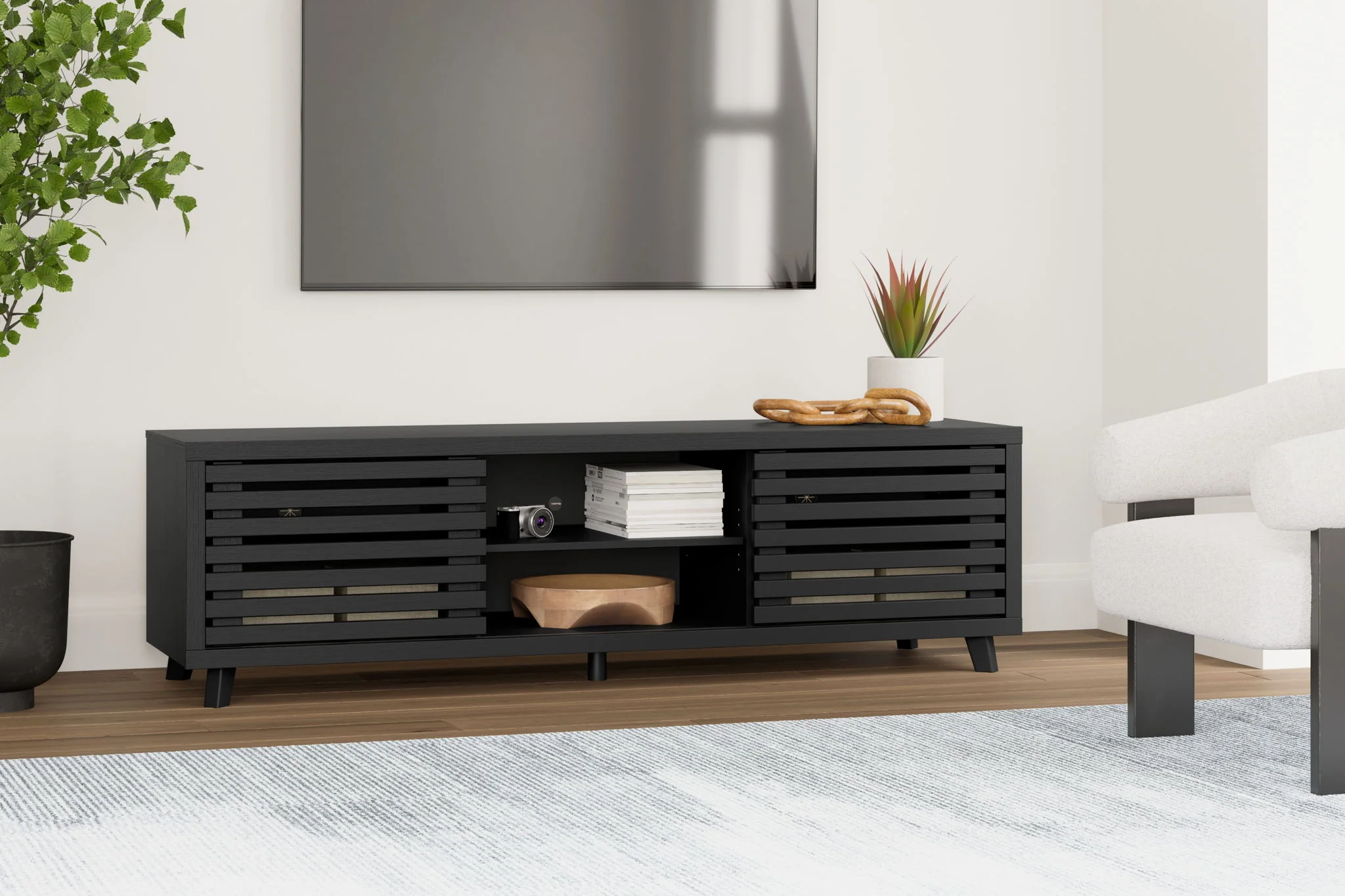 Danziar - Extra Large TV Stand - Black