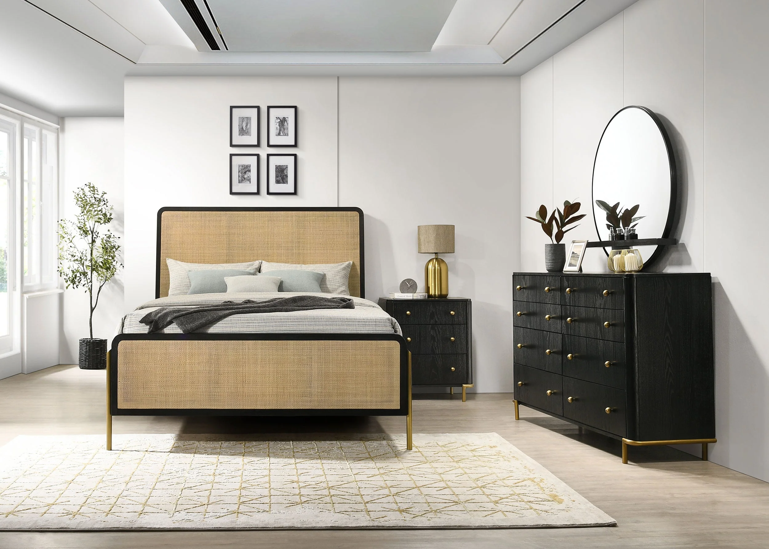 Arini  Bedroom Set Black and Natural