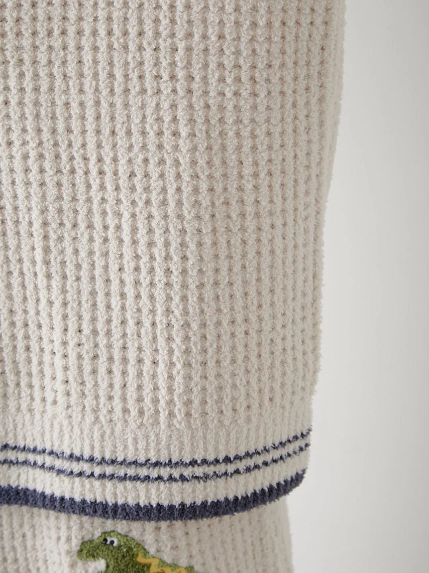 Mens Waffle Dinosaur Pullover