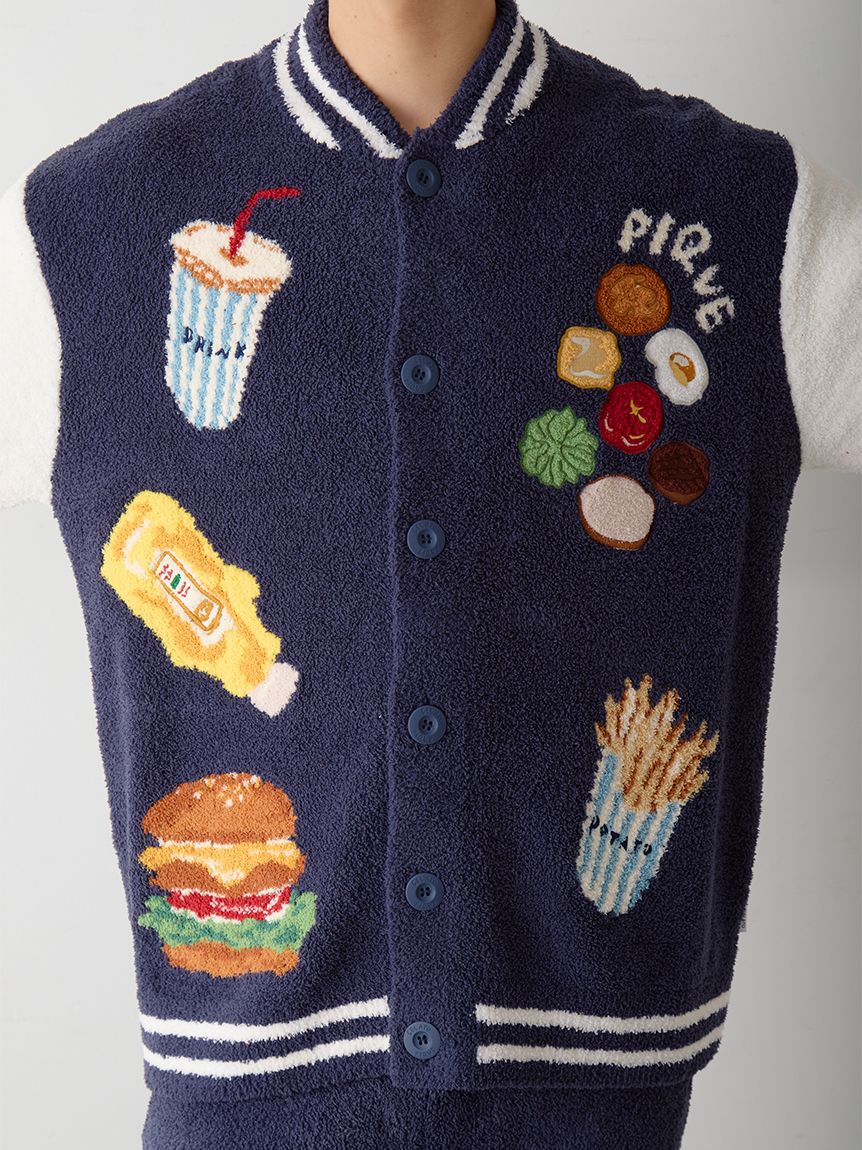 [Hirano Toshiyuki] Men's Powder Hamburger Jacquard Blouson