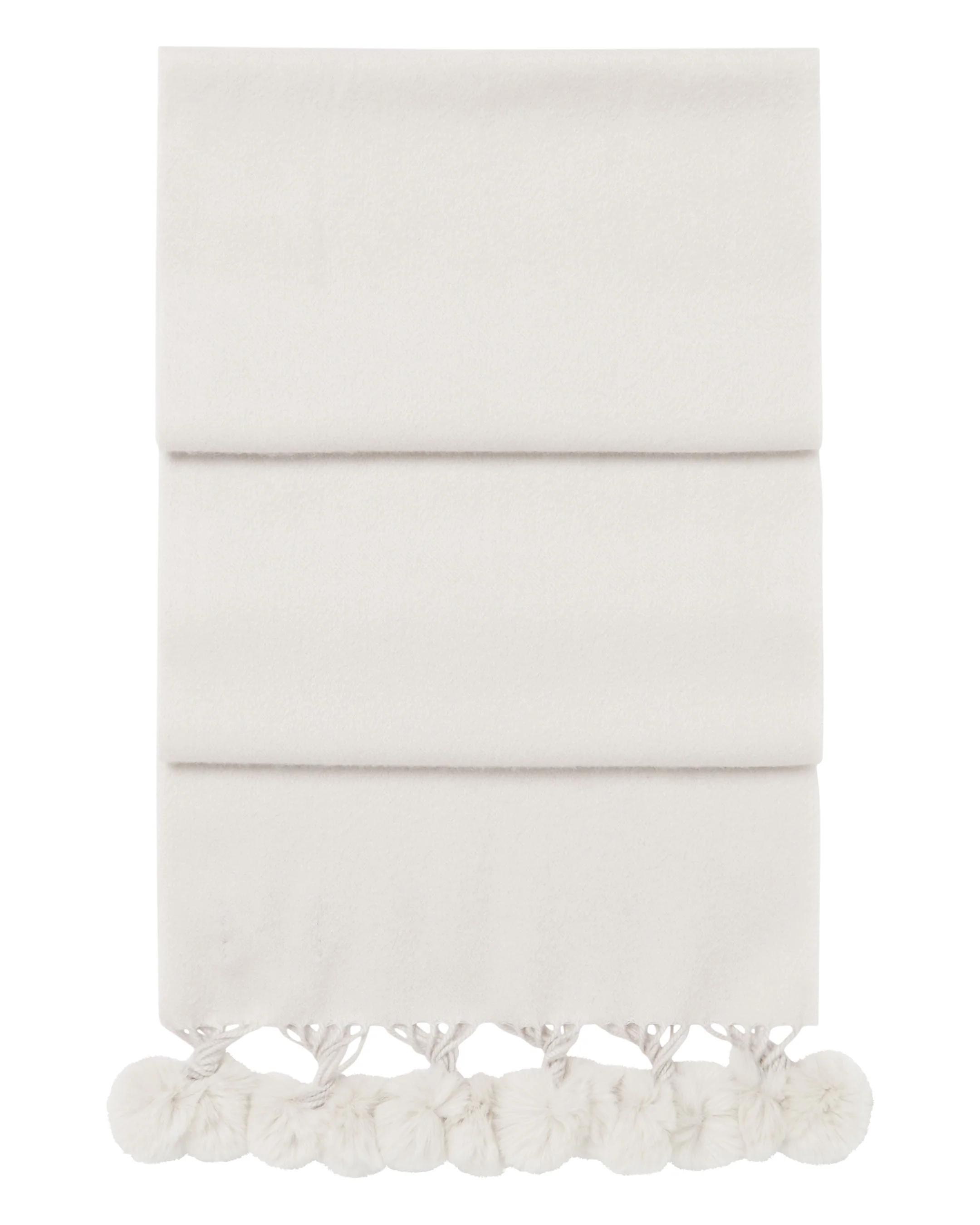 Women's Davos Fur Bobble Cashmere Scarf Snow Grey