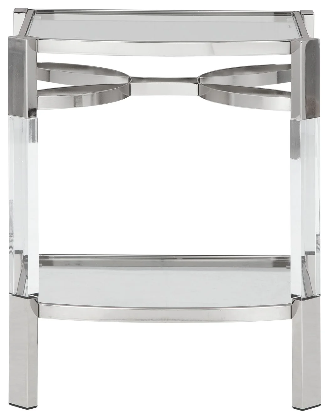 Chaseton - Accent Table - Clear / Silver Finish