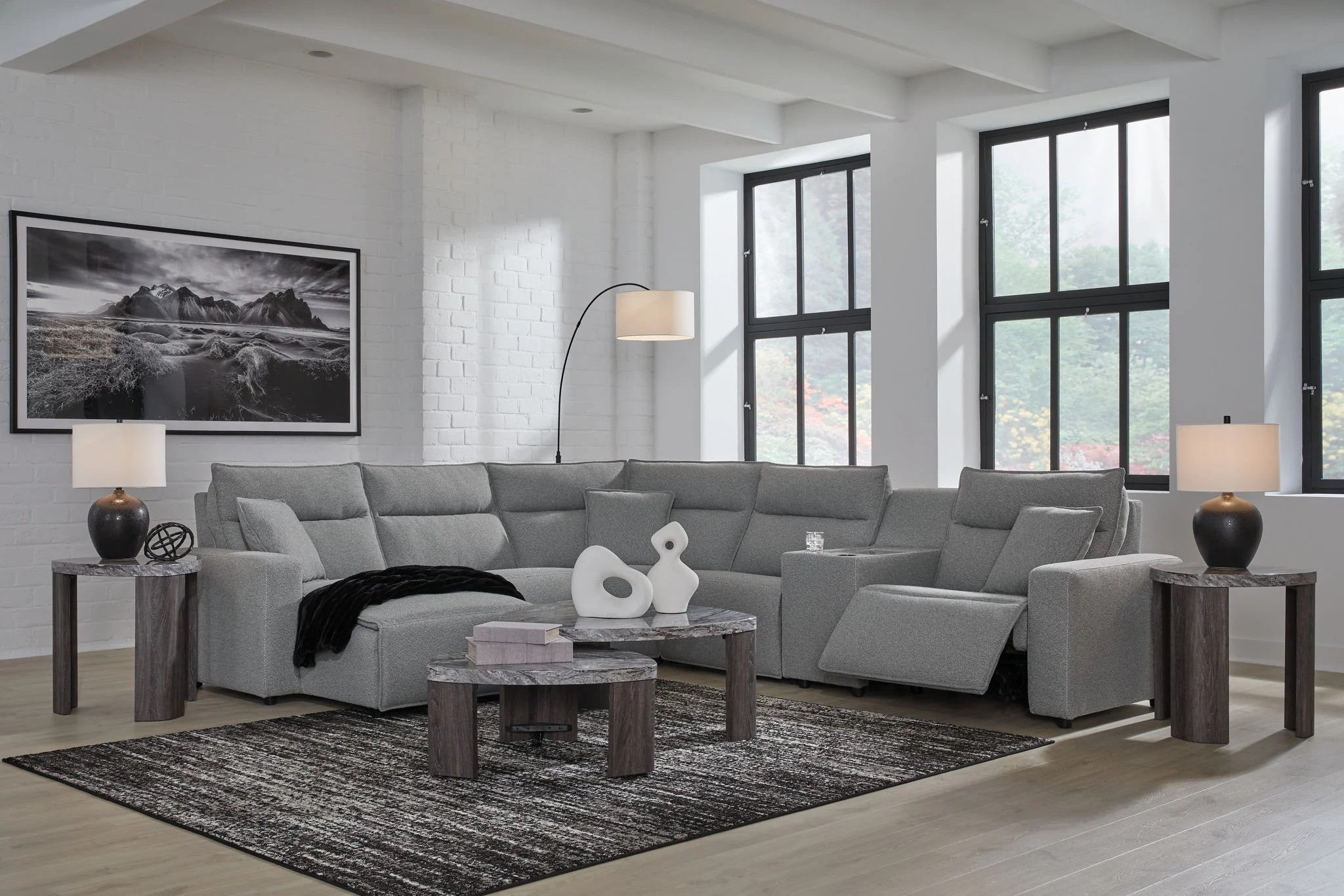 ModMax II - Salt And Pepper - Reclining Sectional