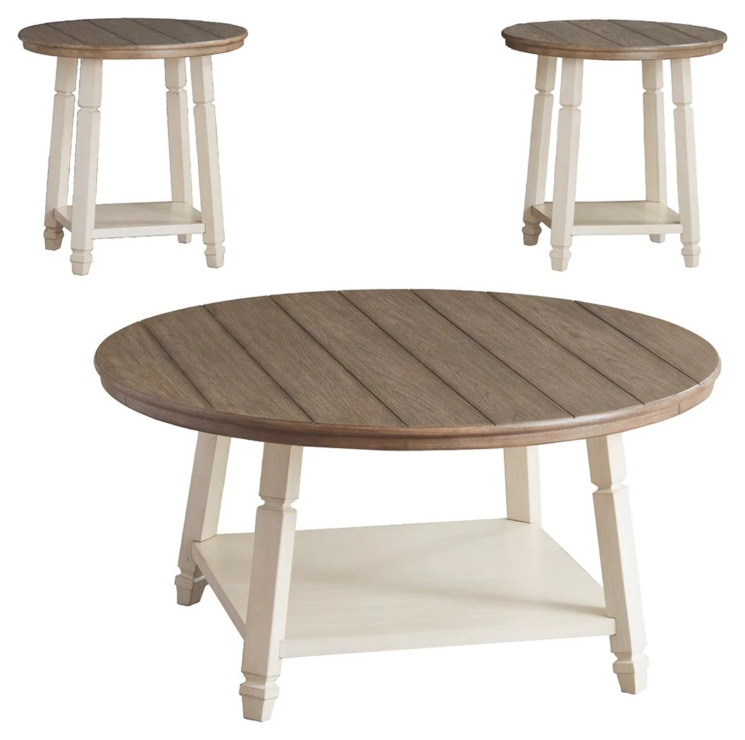 Bolanbrook - Occasional Table Set (Set of 3) - White / Brown / Beige