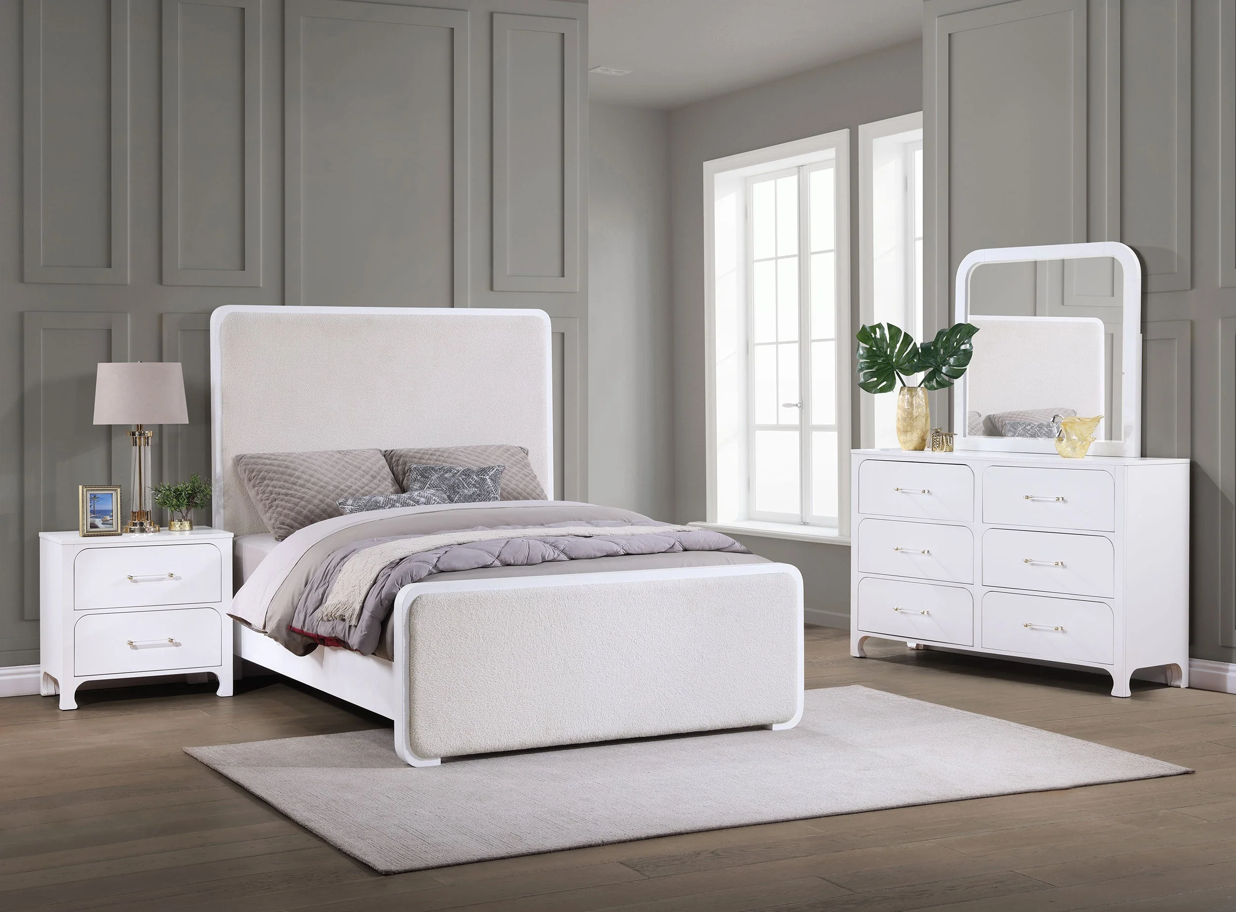 Anastasia  Bedroom Set Pearl White
