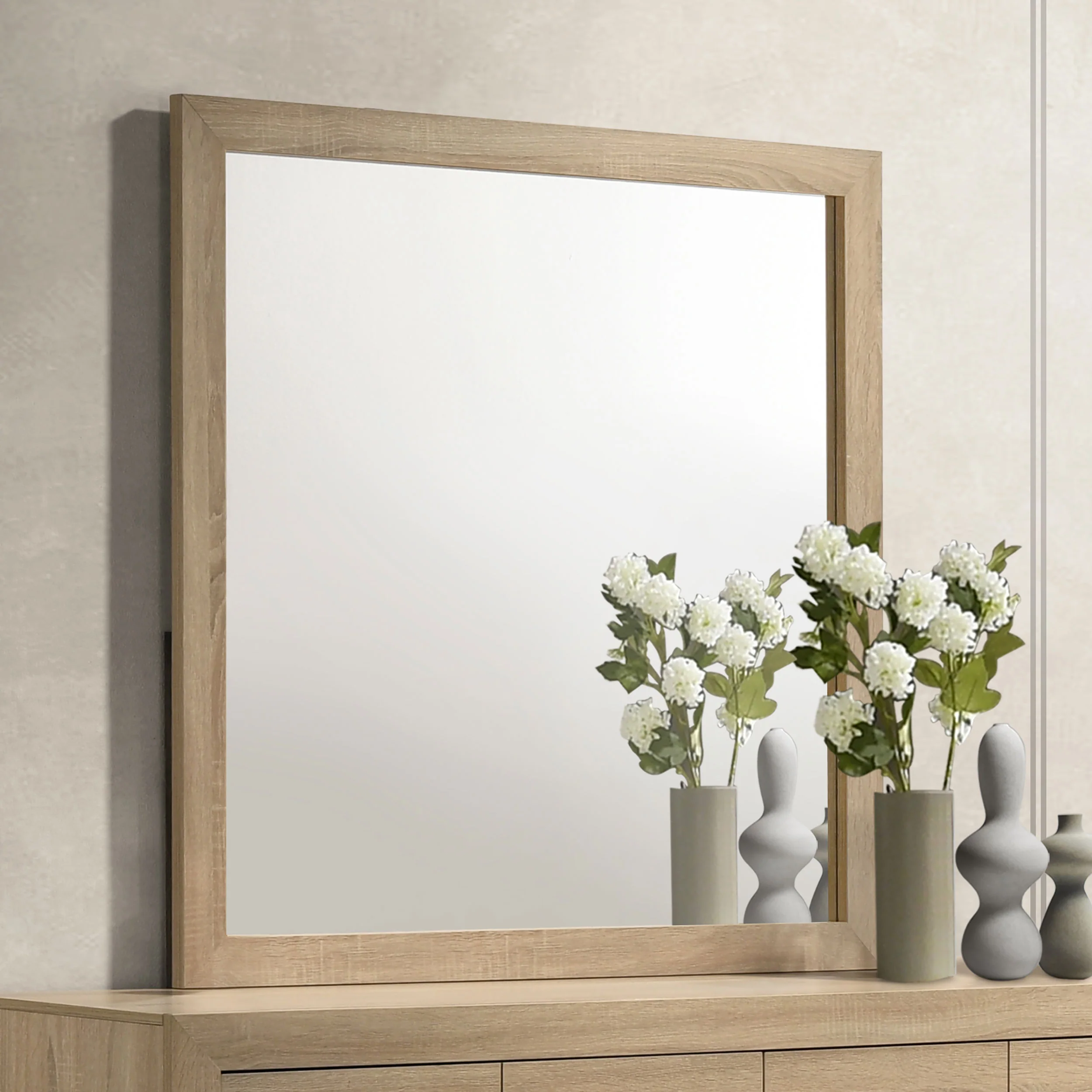 Arielle Dresser Mirror Light Oak