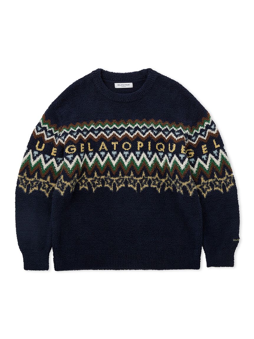 MENS Powder Fair Isle Jacquard Pullover Sweater