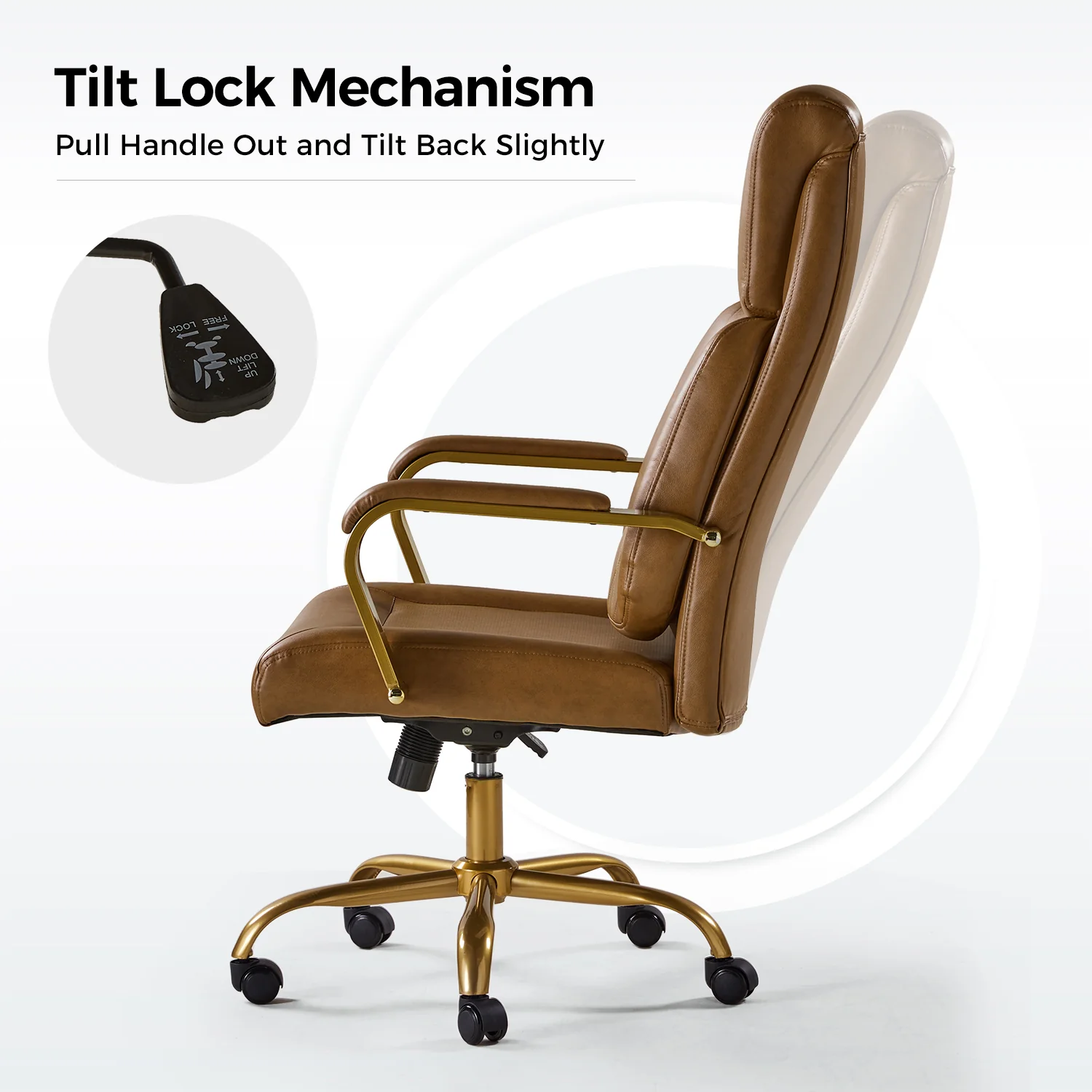 Bradford Ergonomic Office Chair with Lumbar Support in Camel