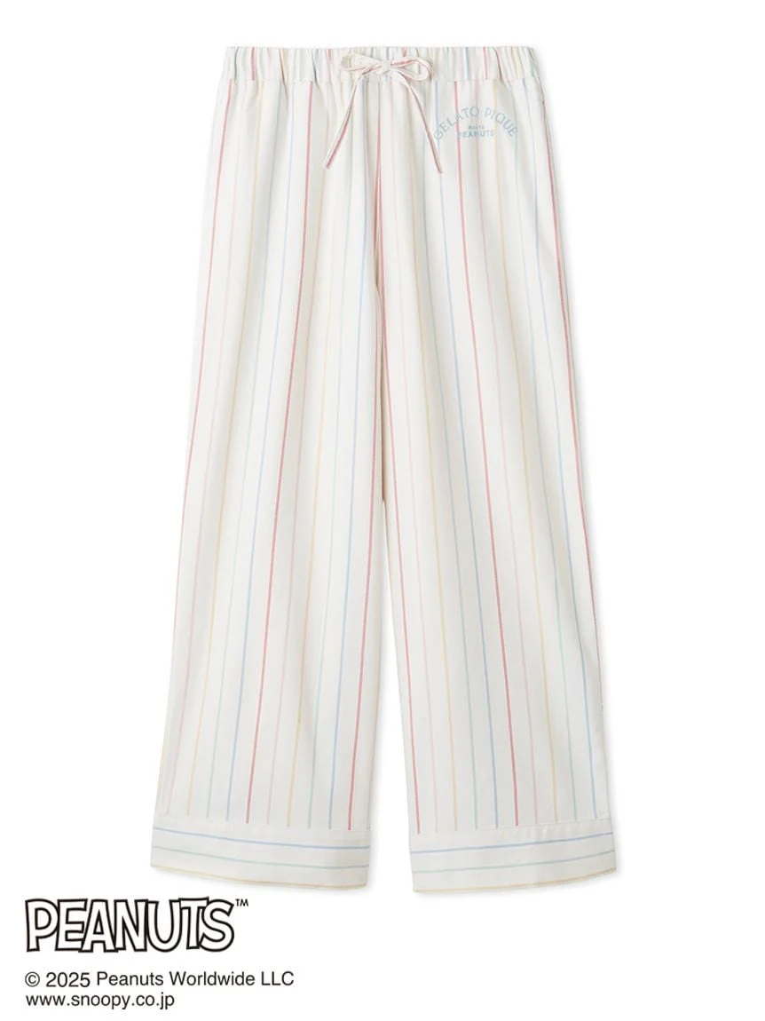 [PEANUTS] Original Art Rainbow Stripe Flannel Pants