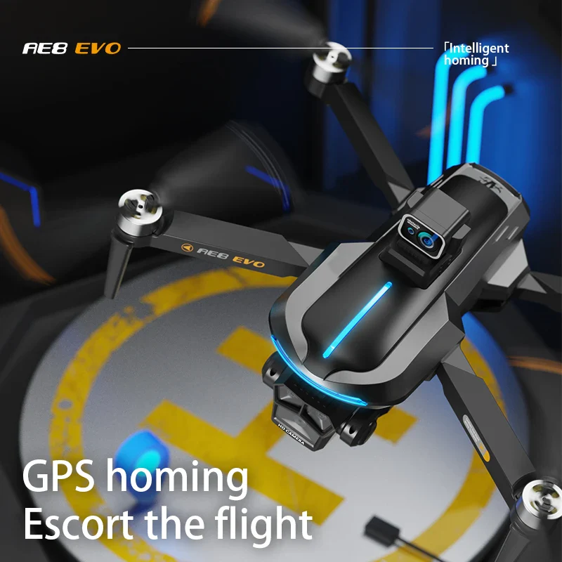 AE8 EVO Drone - Dual Camera 4K Professional Positioning Aerial Photography Laser Obstacle Avoidance Gesture Photography GPS Drone