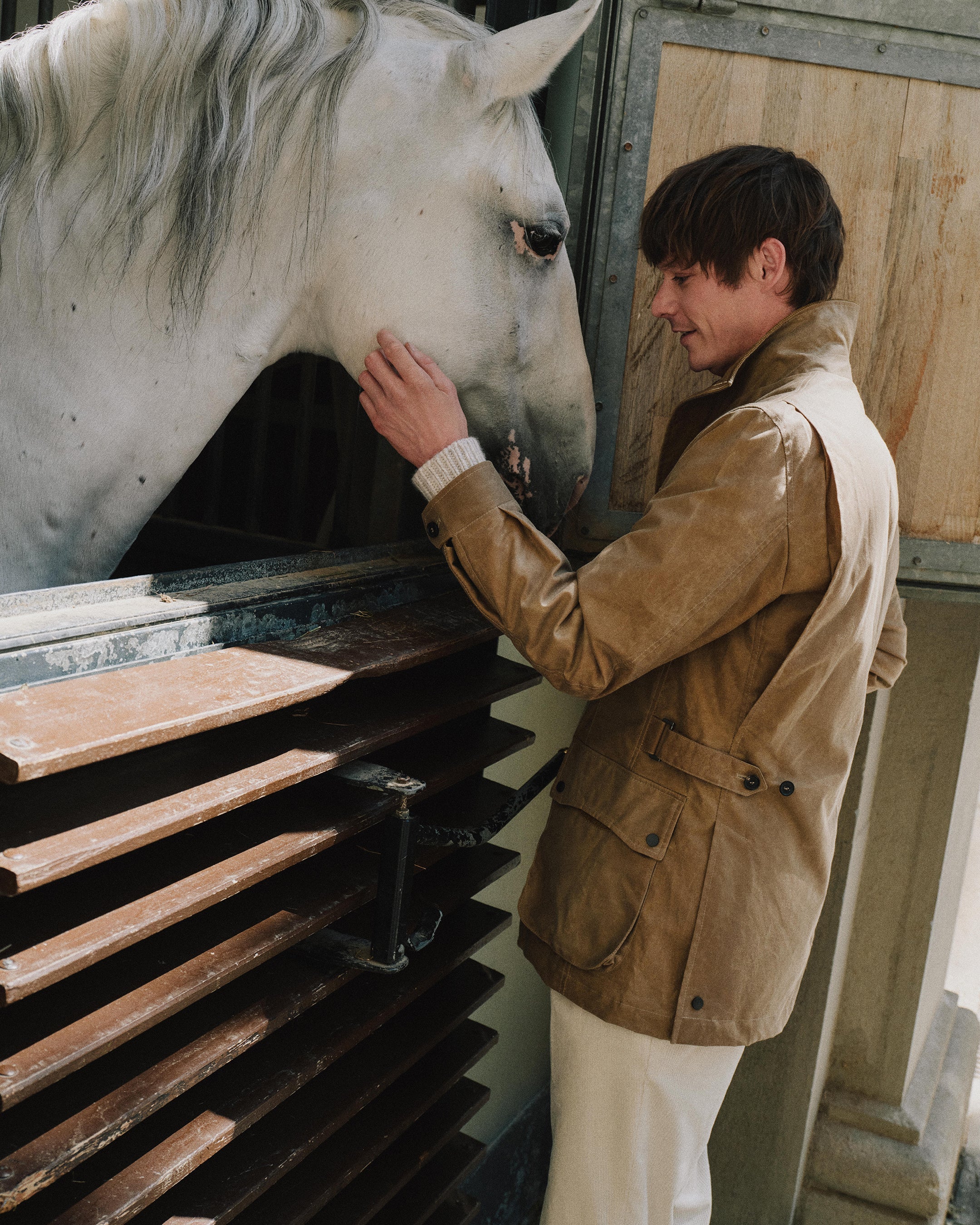 Men's Wax Jacket Taupe Brown
