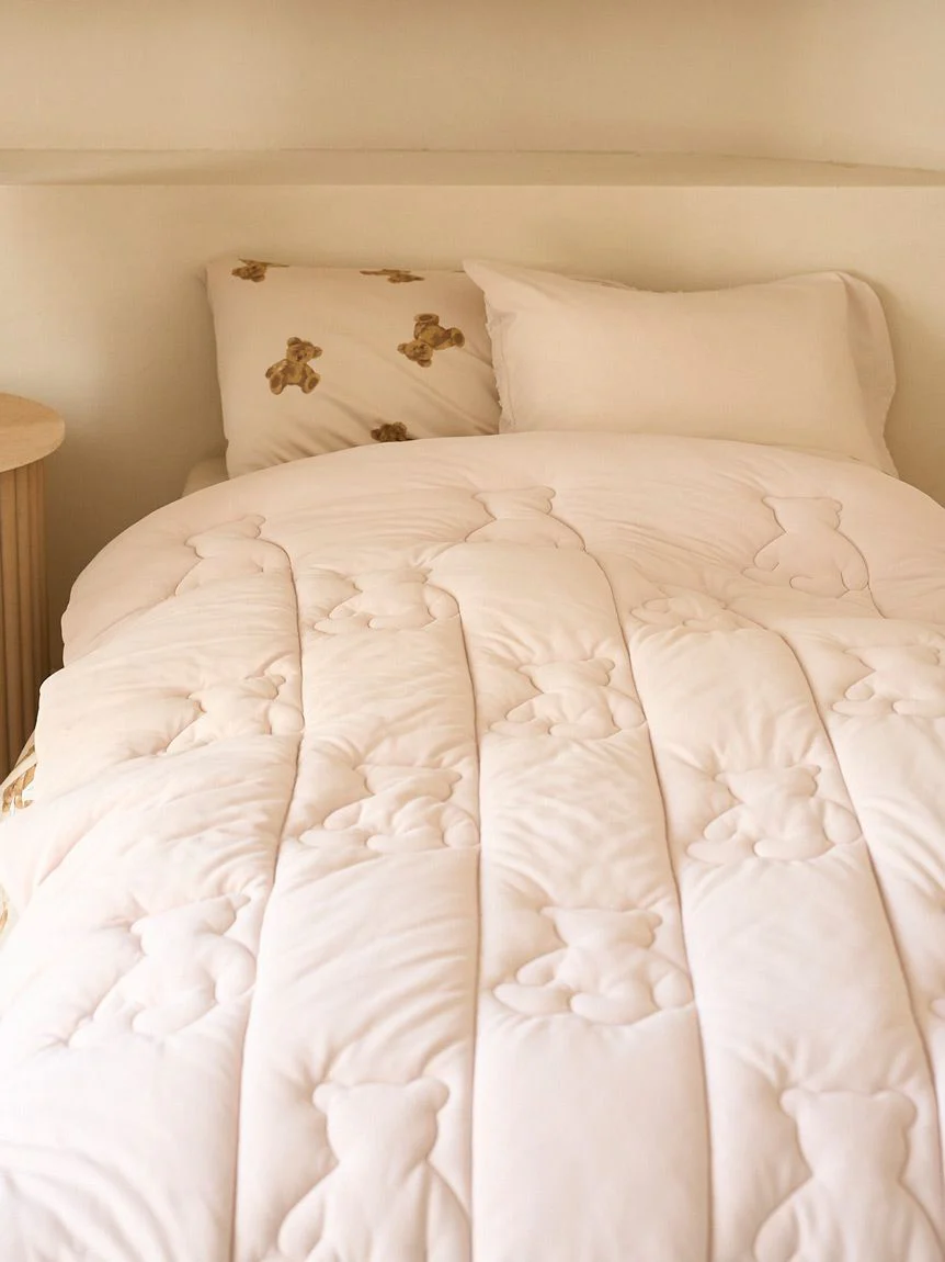 [Sleep] Bear Print Quilted blanket