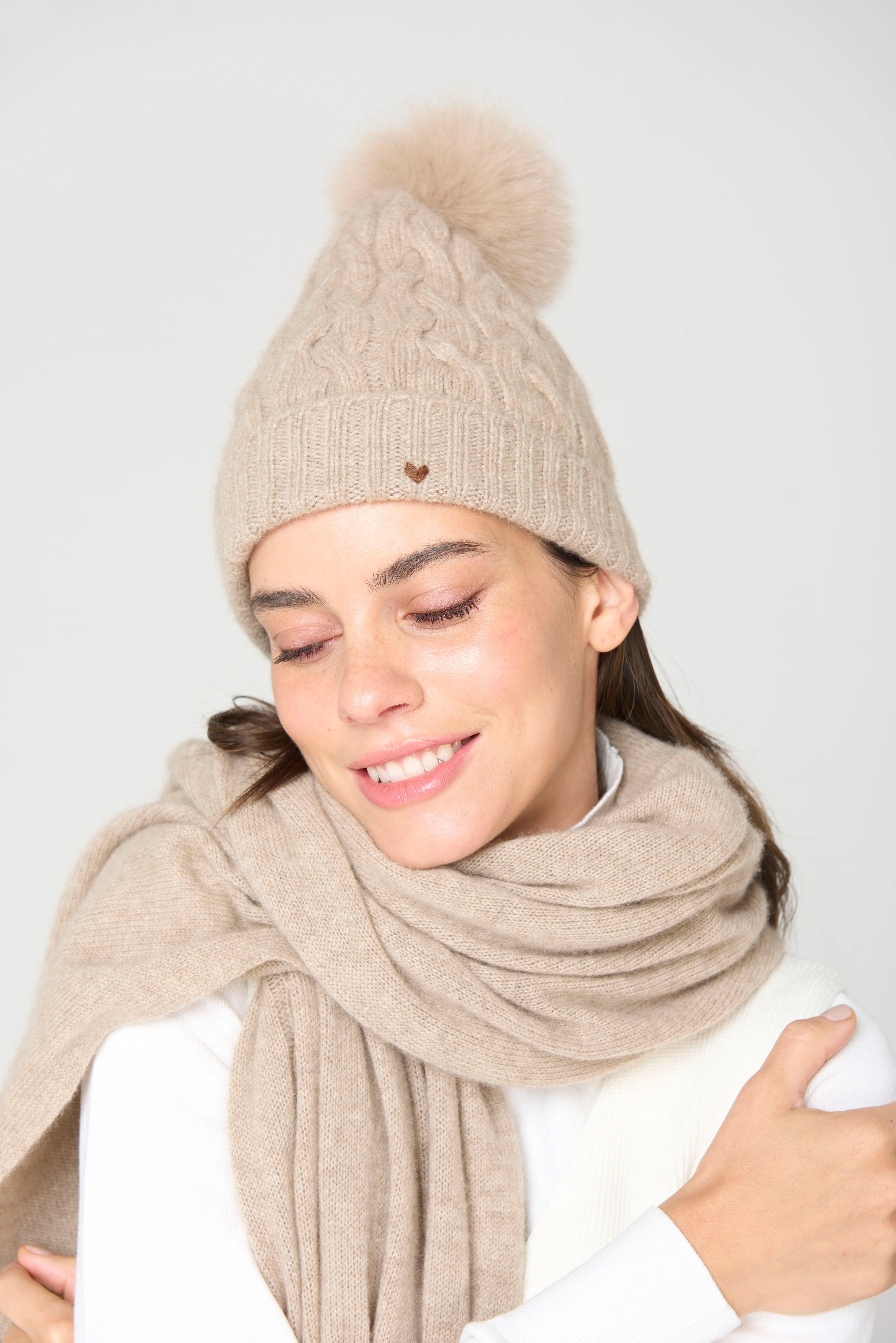 The Braid Beanie -  Taupe