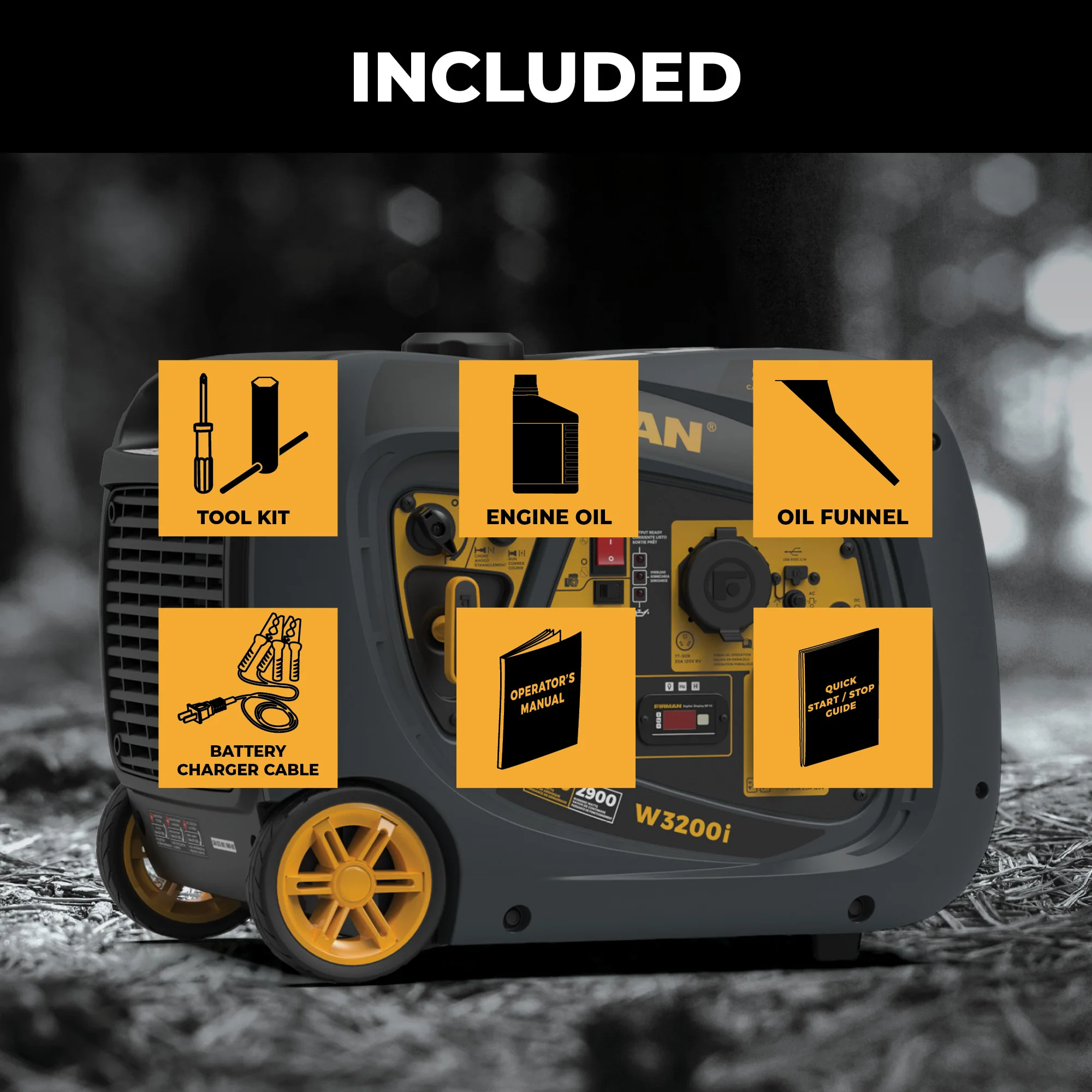 Inverter Portable Generator 3200W Recoil Start