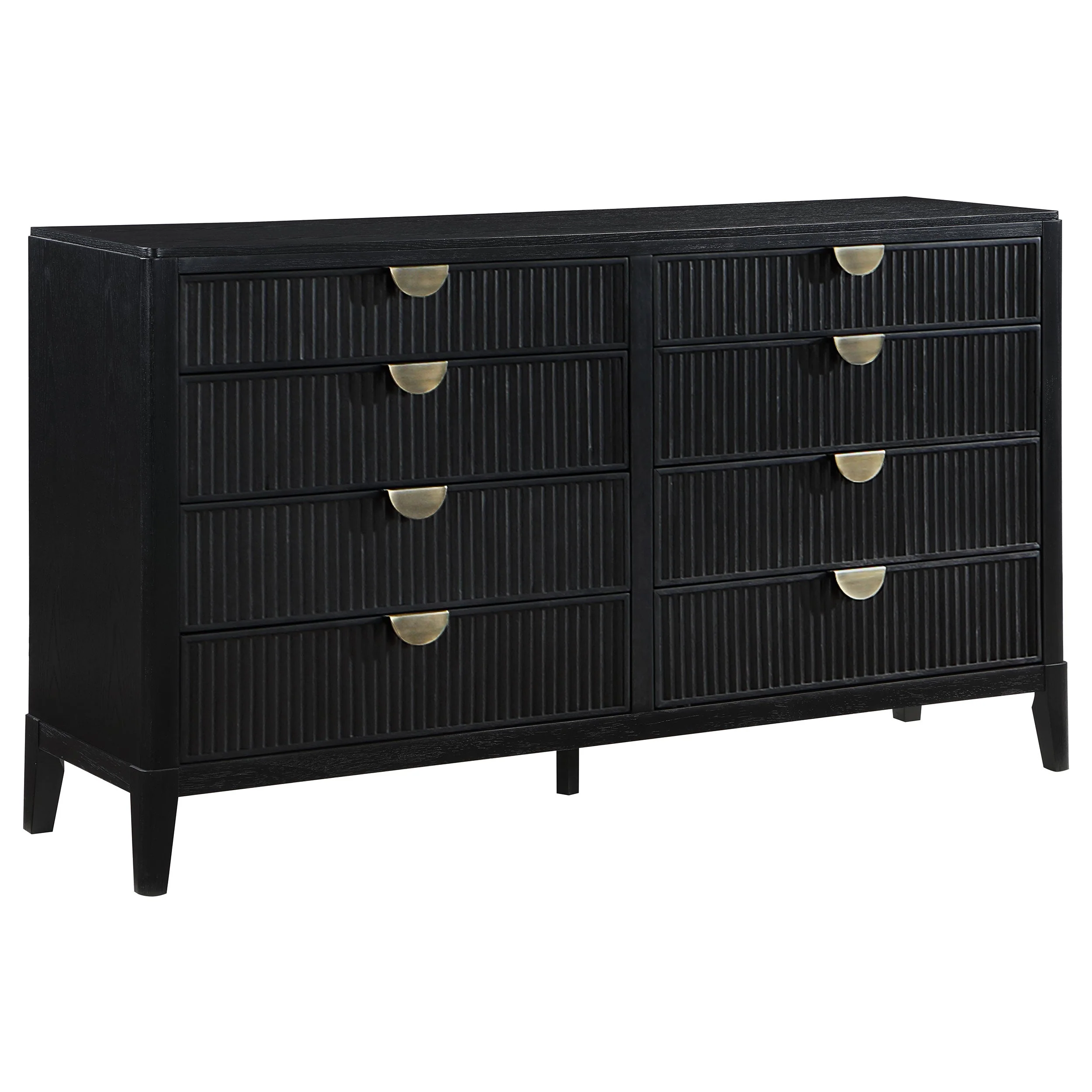 Briana 8-drawer Dresser with Mirror Black