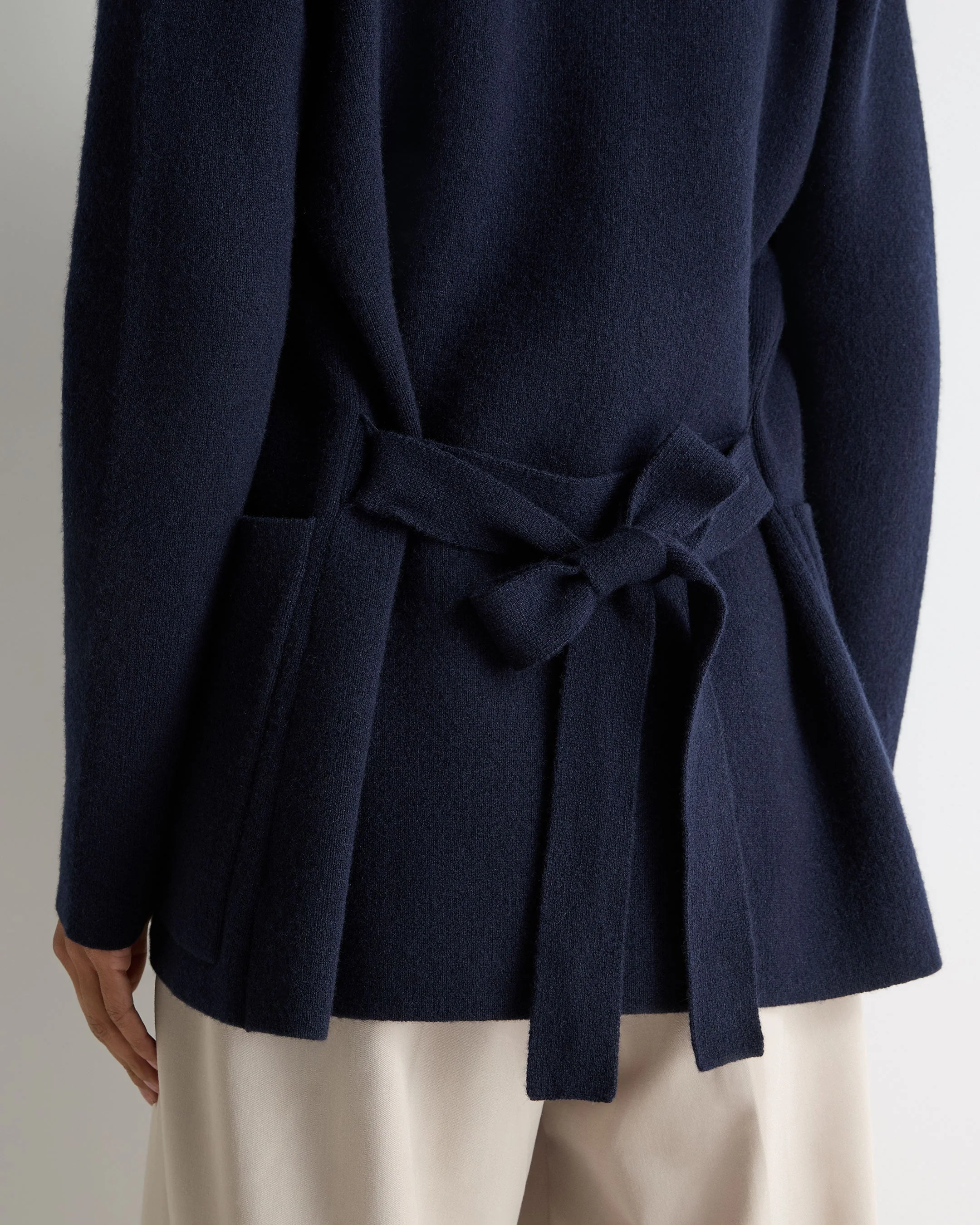 Women's Ruby Herringbone Fur Cardigan Navy Blue