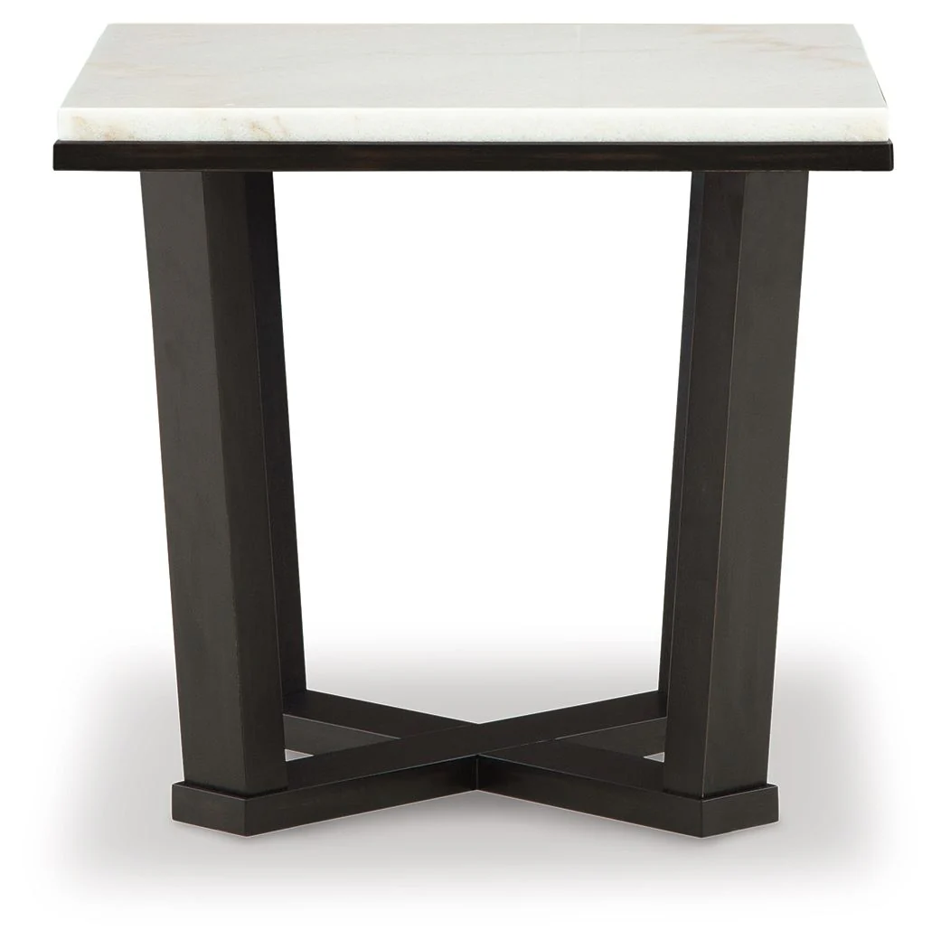 Fostead - Square End Table - White / Espresso